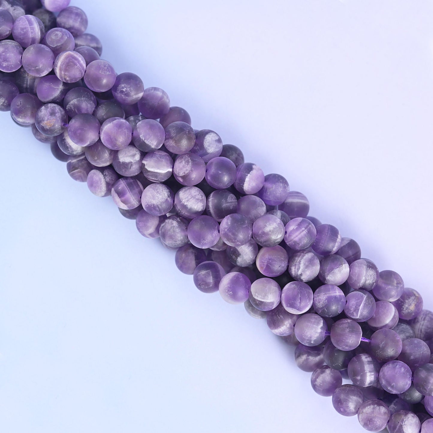 Matte round cut chevron amethyst beads