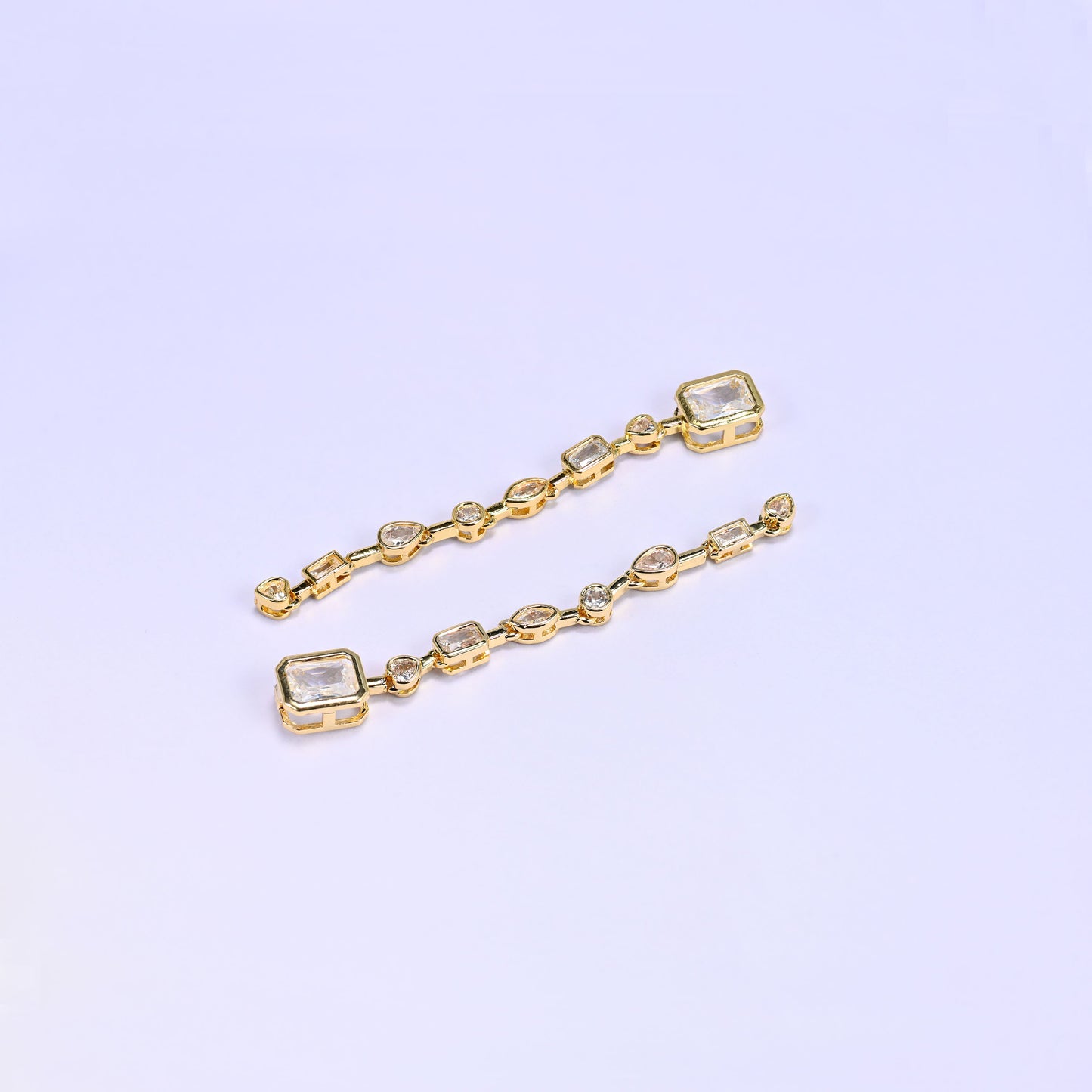 Clear Rectangle Multicolor Zircon Pendants: 18K Gold Filled Charms, Jewelry Making Supply
