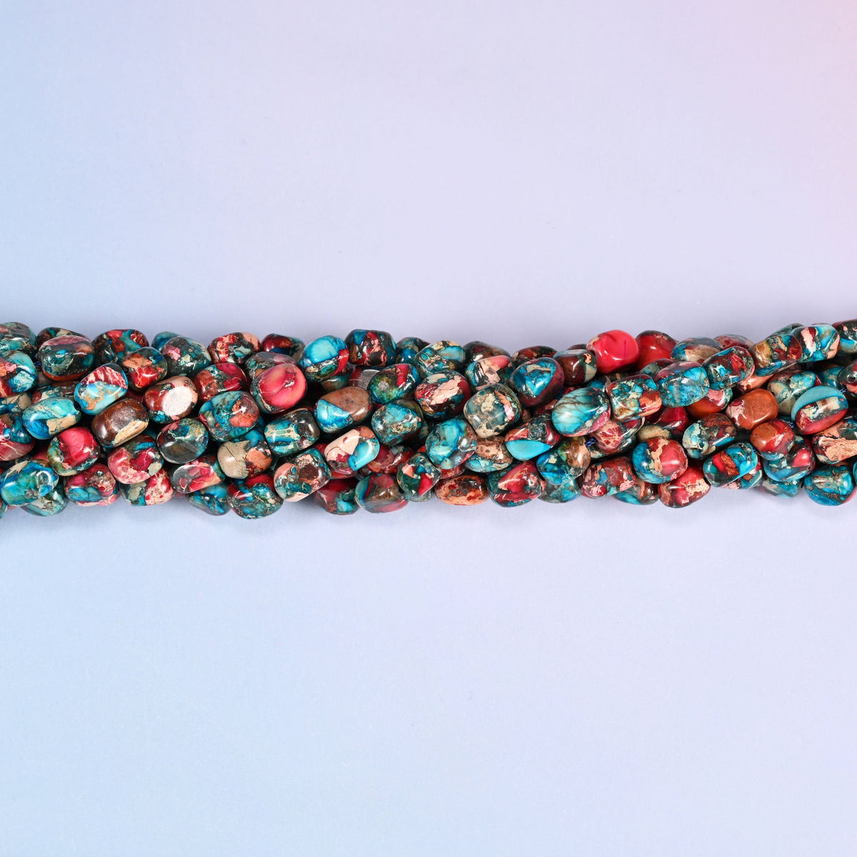 Red Dyed Sea Sediment Jasper Nugget Beads, smooth polished finish