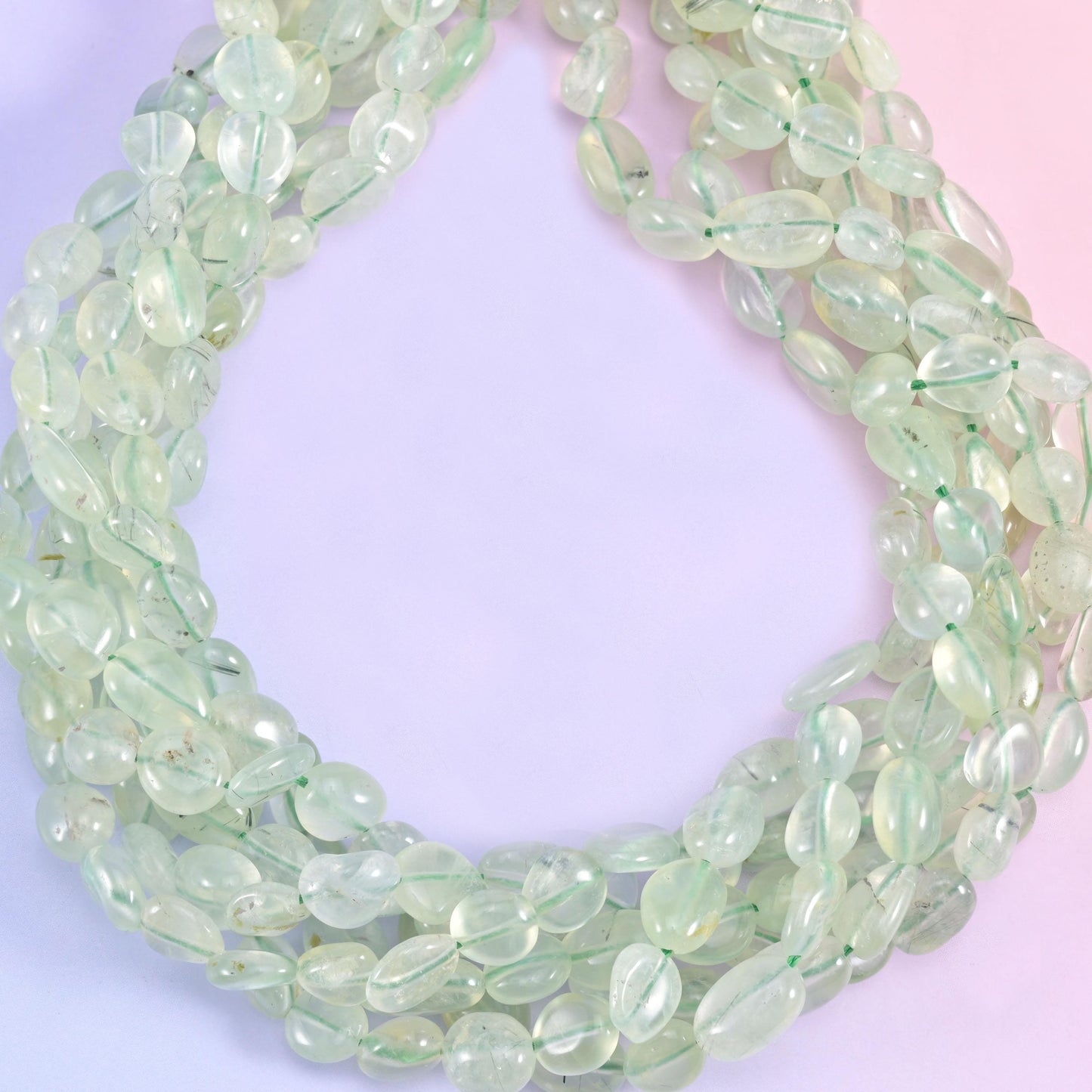 Prehnite Pebble Nugget Beads 6-8mm 8-12mm Jewelry Making 15.5 Inch Strand