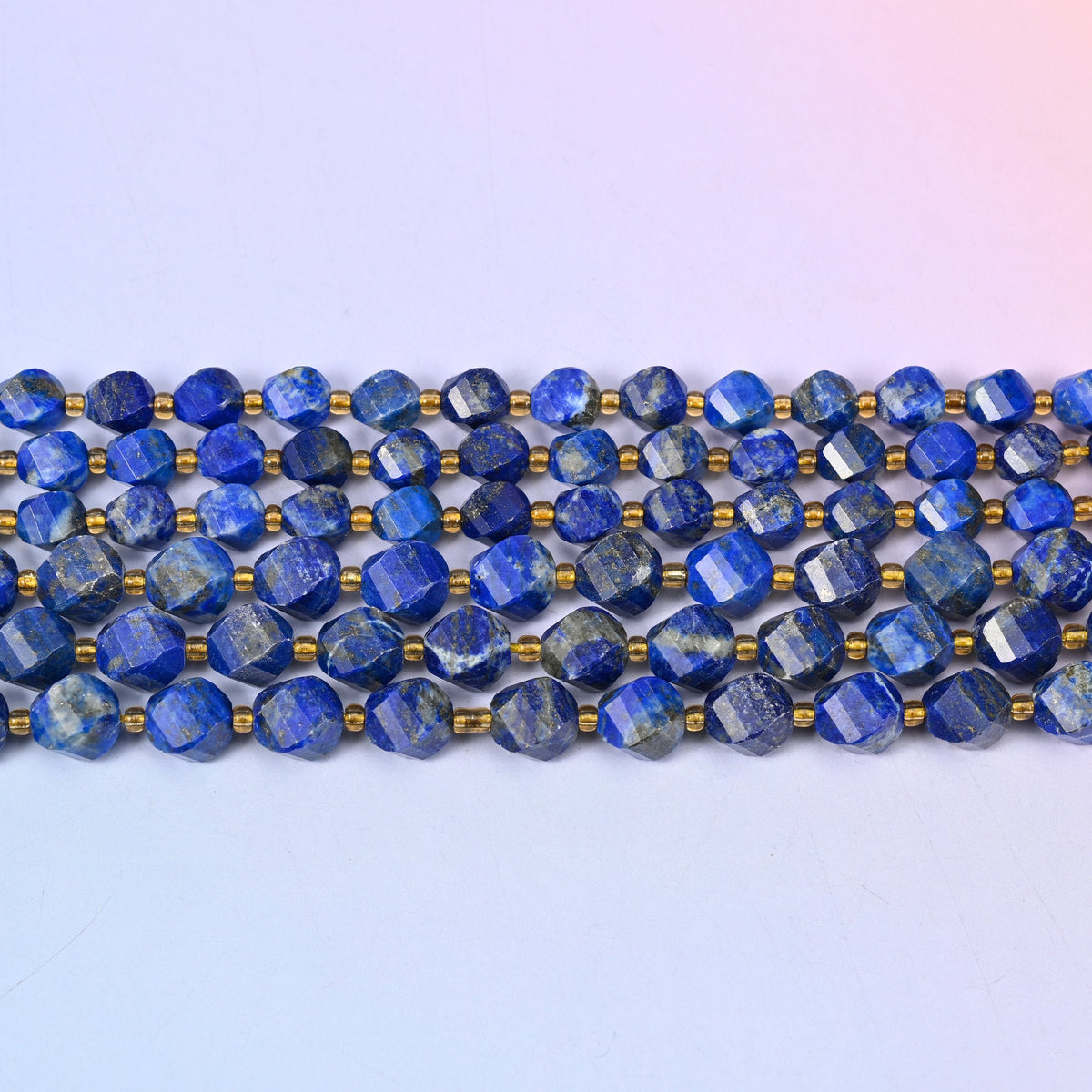 Lapis Lazuli in deep royal blue marbled with grey-white calcite