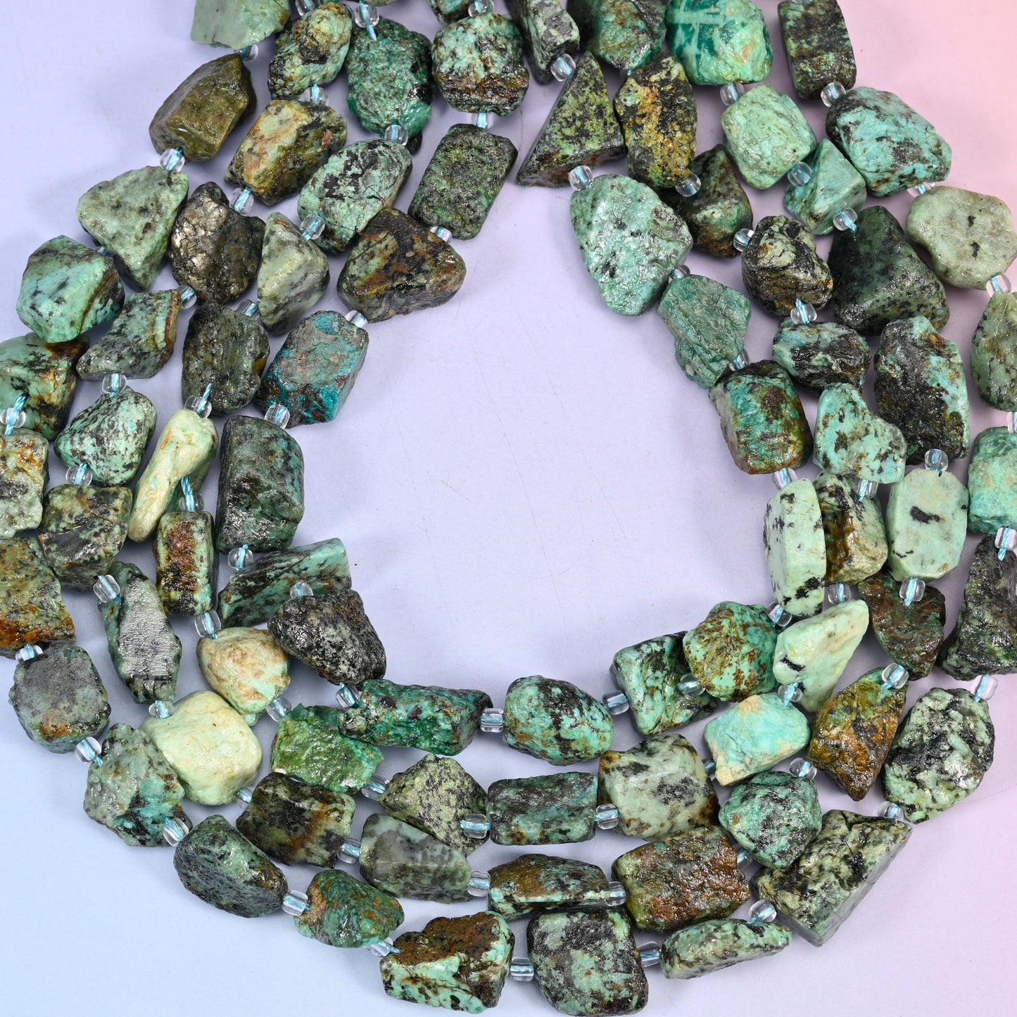 African Howlite Irregular Freeform Nugget Beads: Jewelry Making 15.5" Strand