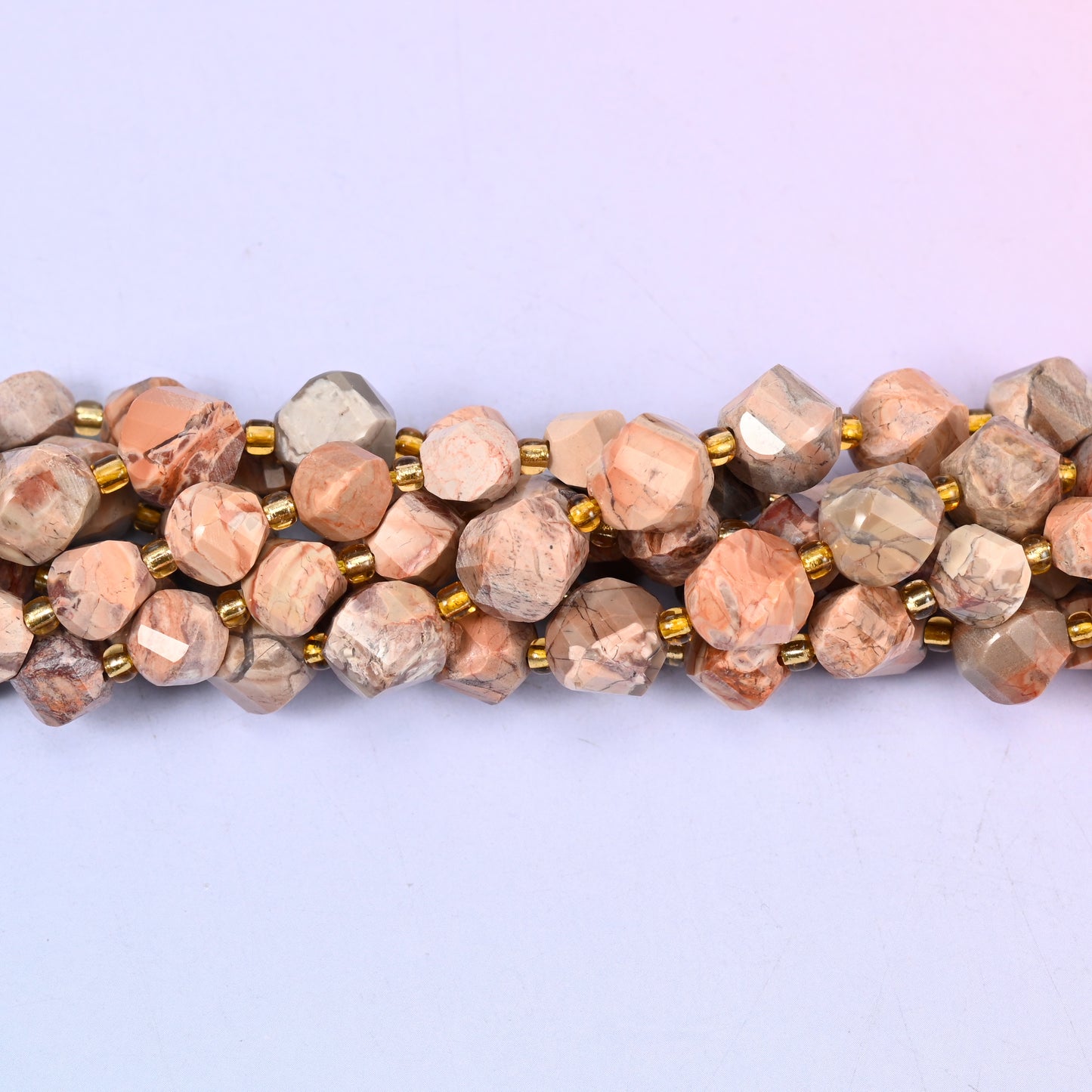 Red Howlite Faceted Spiral Twist Beads: Size 8mm 10mm, Jewelry Making, 15 inch Strand