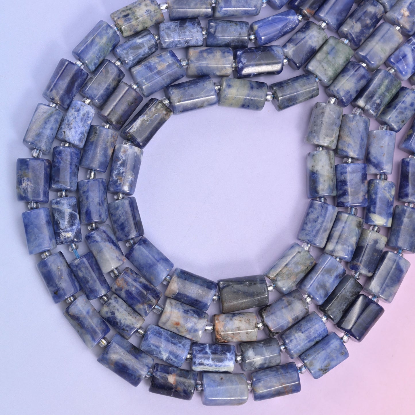 Sodalite Faceted Tube Beads Size 12x8mm Jewelry Making 15.5 Inch Strand