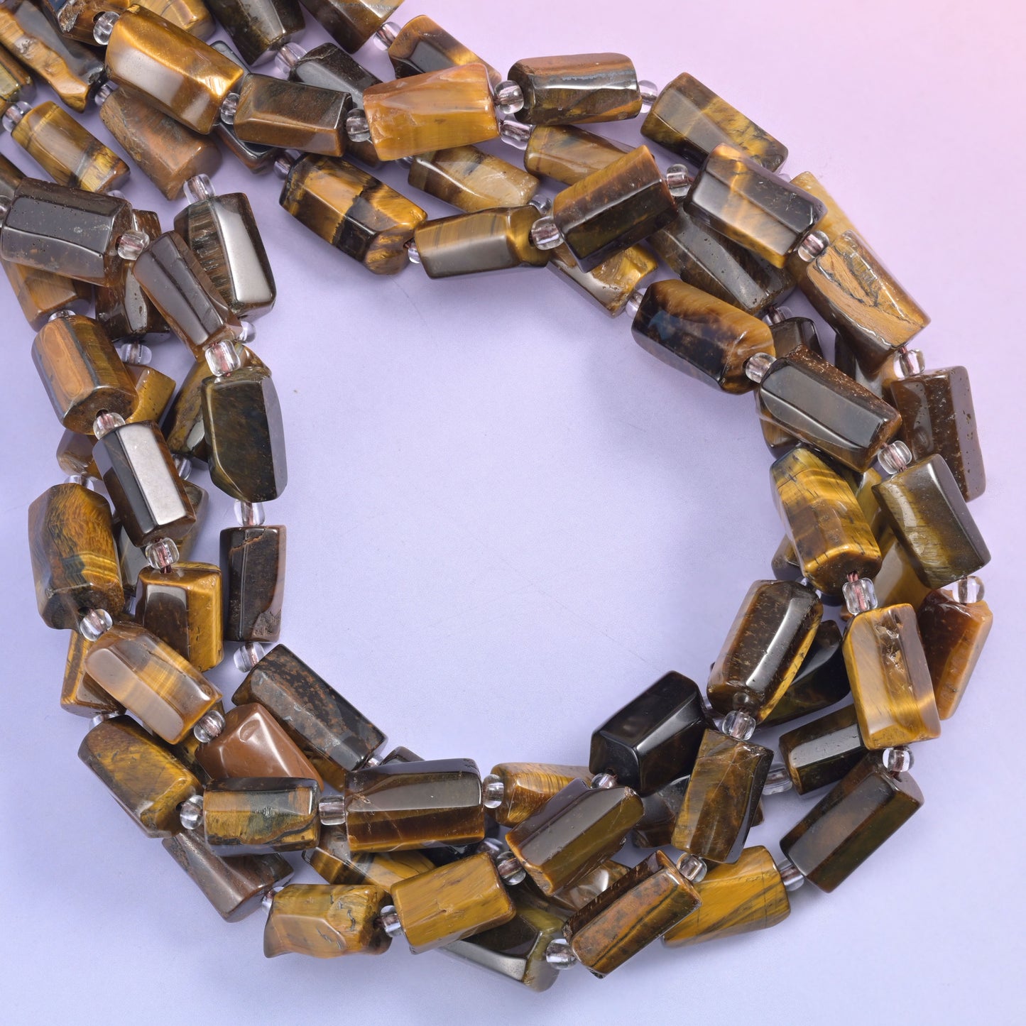 Tiger Eye Faceted Tube Beads Size 12x8mm Jewelry Making 15.5 Inch Strand