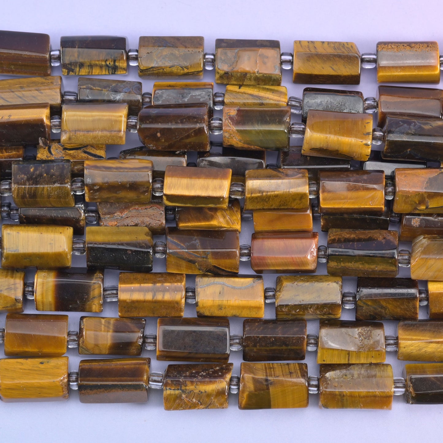 Tiger Eye Faceted Tube Beads Size 12x8mm Jewelry Making 15.5 Inch Strand