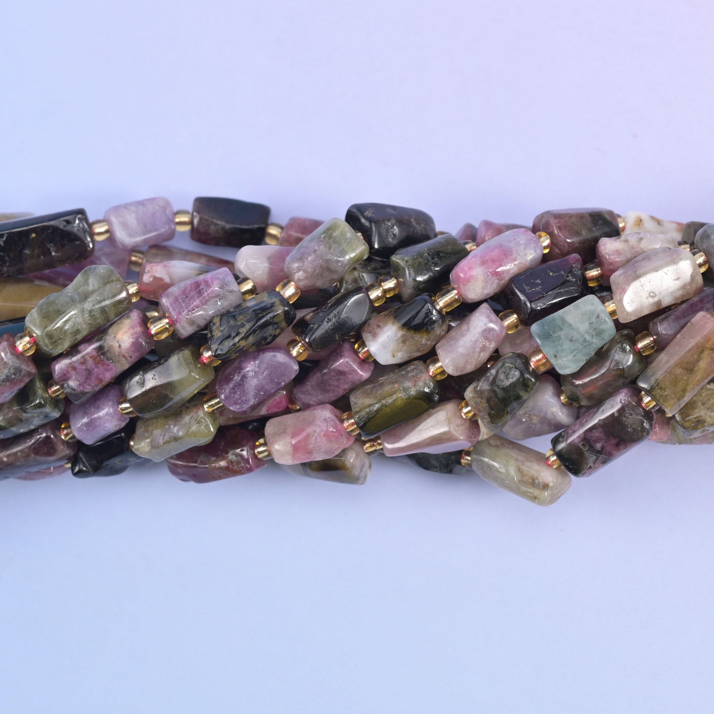 Tourmaline Faceted Tube Beads Size Varies Jewelry Making 15.5 Inch Strand