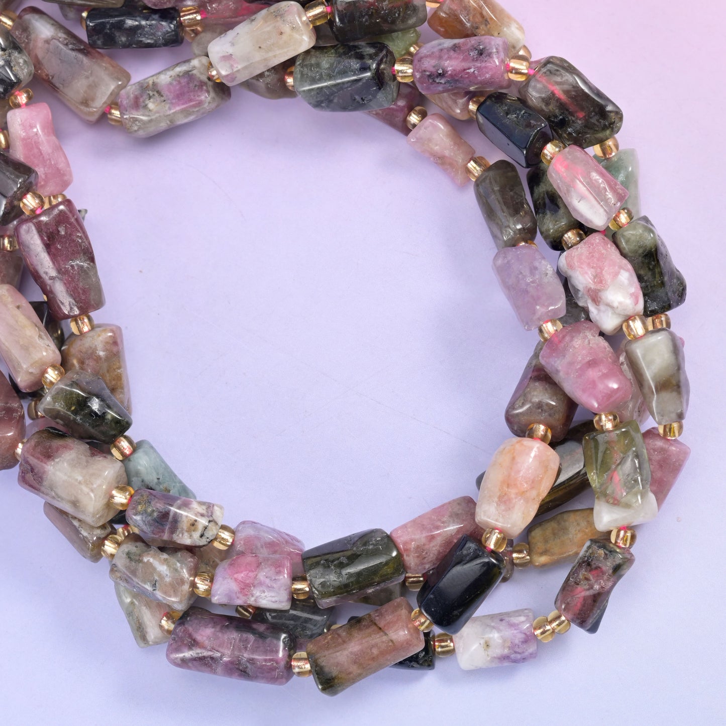 Tourmaline Faceted Tube Beads Size Varies Jewelry Making 15.5 Inch Strand