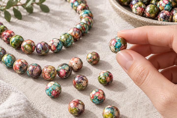 Smooth Polish and Glassy Shine on Round Jasper Bead Strands