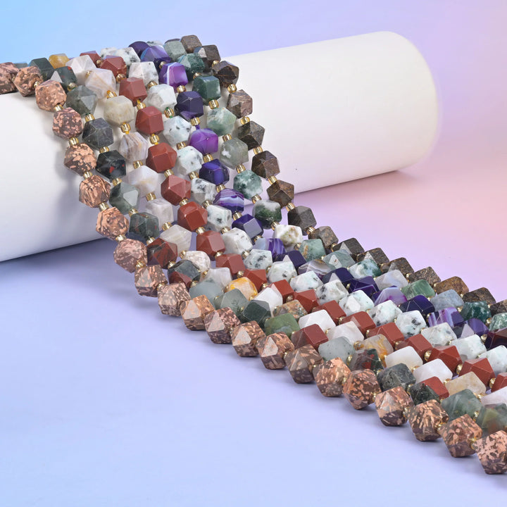 10mm Diamond Rhombus Faceted 8 Sides Beads - Jewelry Making - 15.5 Inches Strand Length - S4 - Mycrazycrystal