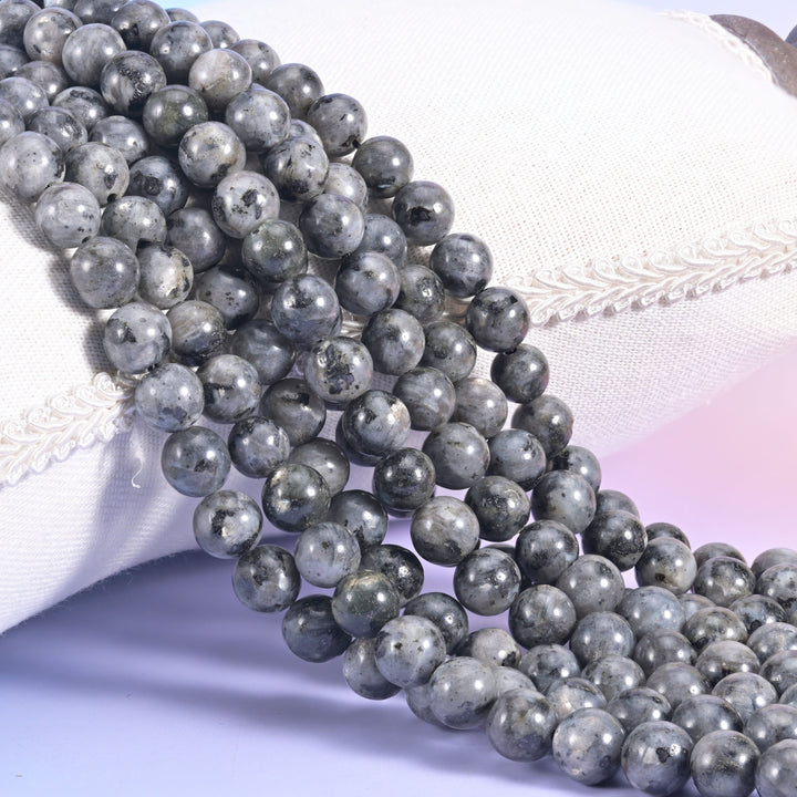 Black Labradorite Smooth Round Beads 6mm 8mm 10mm Jewelry Making 15.5 Inch Strand