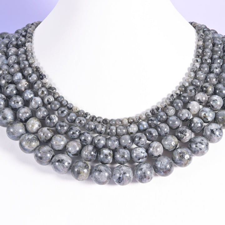 Black Labradorite Smooth Round Beads 6mm 8mm 10mm Jewelry Making 15.5 Inch Strand