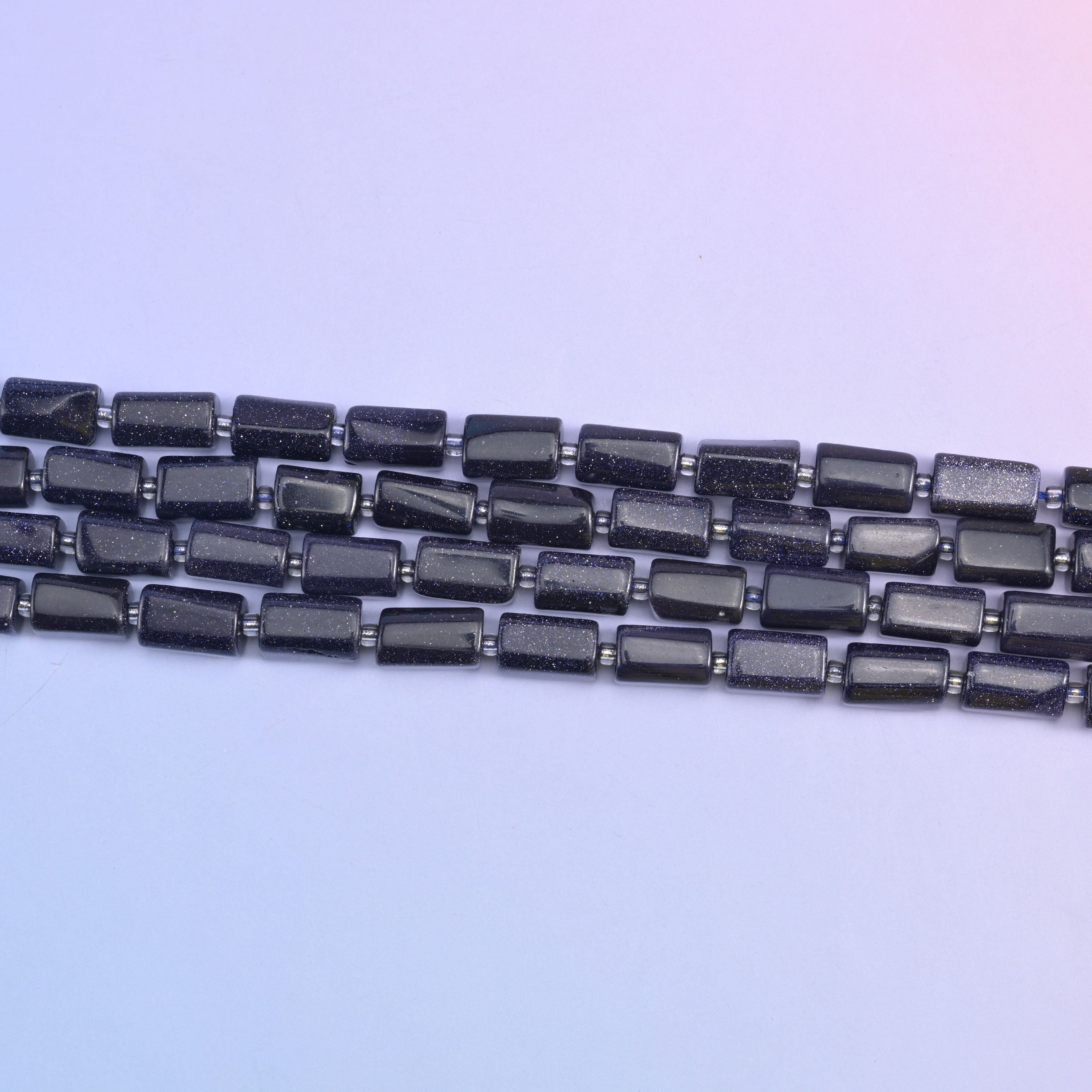 Blue Sandstone Faceted Tube Beads Size 12x8mm Jewelry Making 15.5 Inch Strand