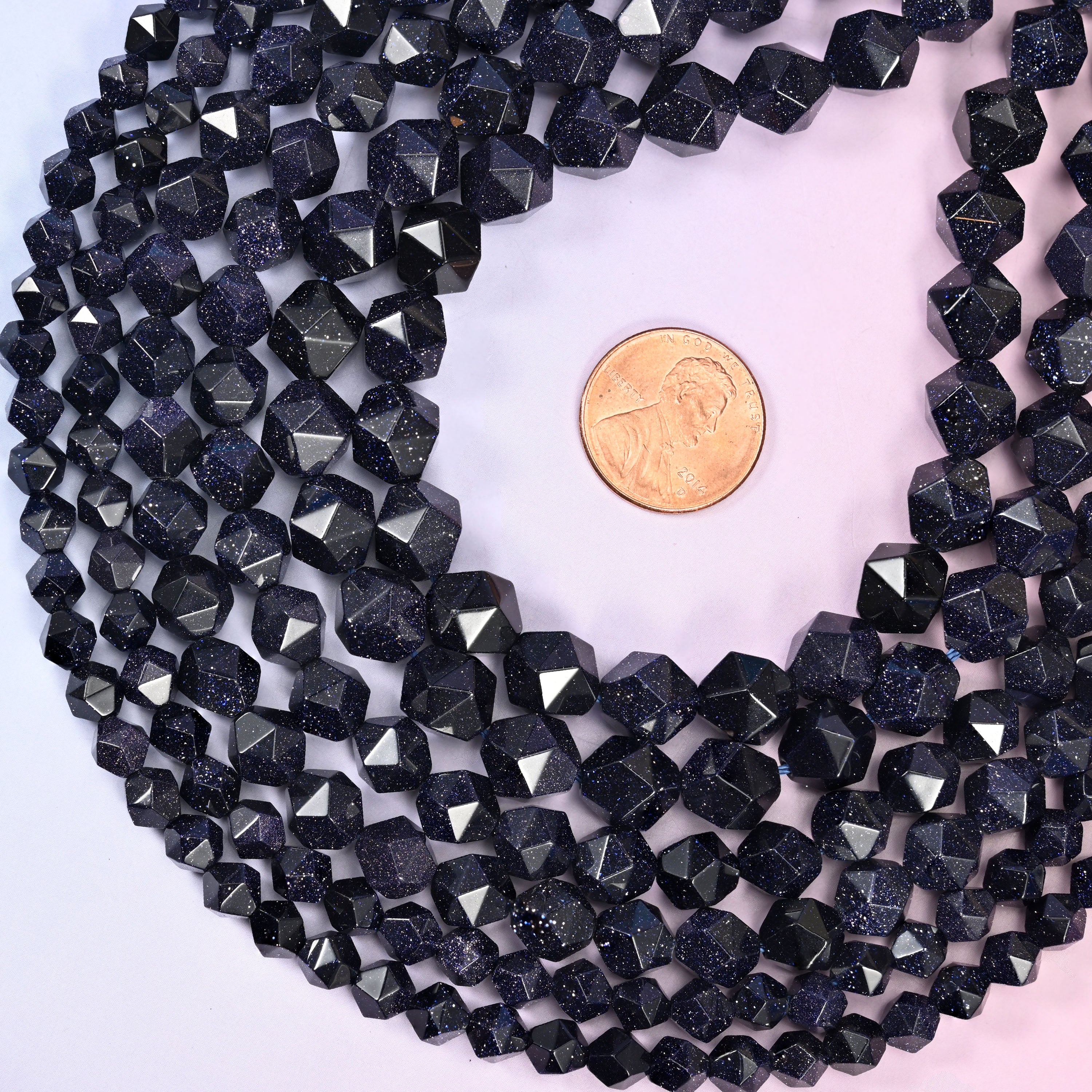 Blue Sandstone Diamond Star Cut Beads 6mm 8mm 10mm Jewelry Making 15.5 Inch Strand