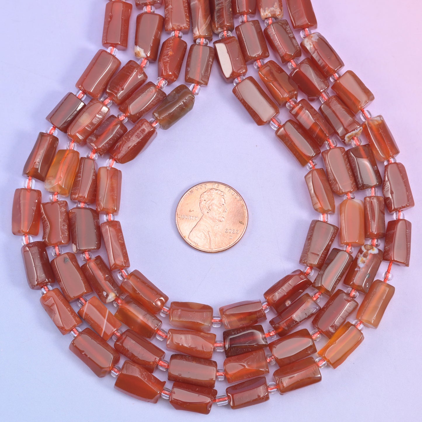 Carnelian Faceted Tube Beads Size 12x8mm Jewelry Making 15.5 Inch Strand