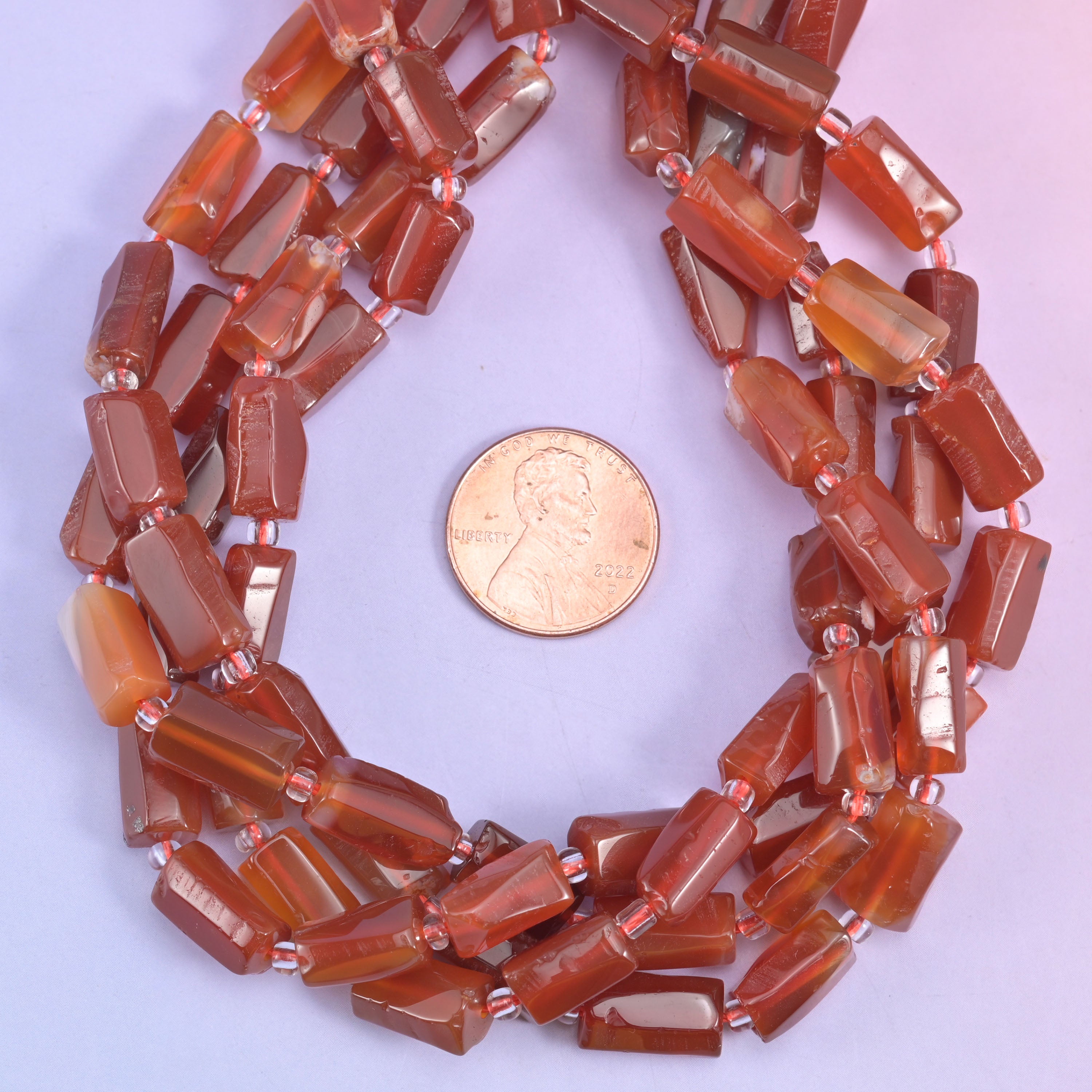 Carnelian Faceted Tube Beads Size 12x8mm Jewelry Making 15.5 Inch Strand