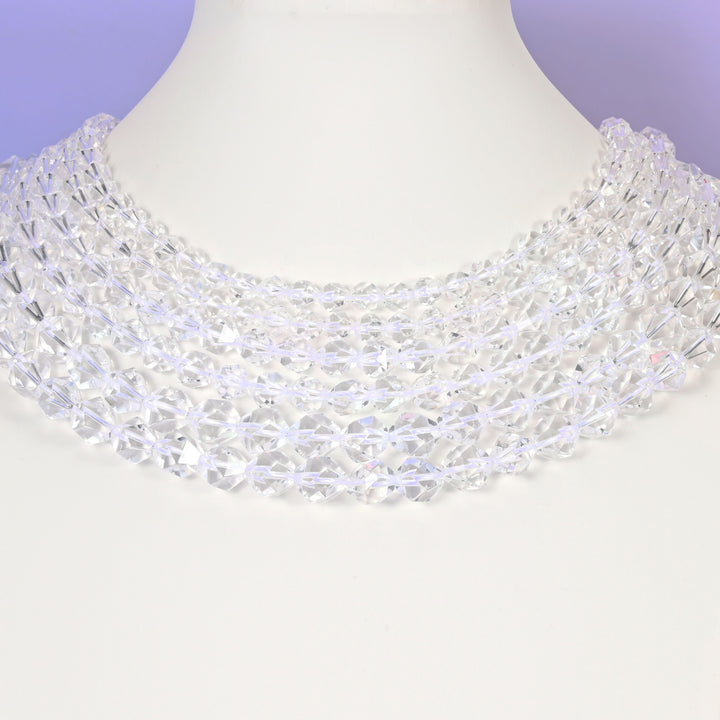 Clear Quartz Diamond Star Cut Beads 6mm 8mm 10mm Jewelry Making 15.5 Inch Strand