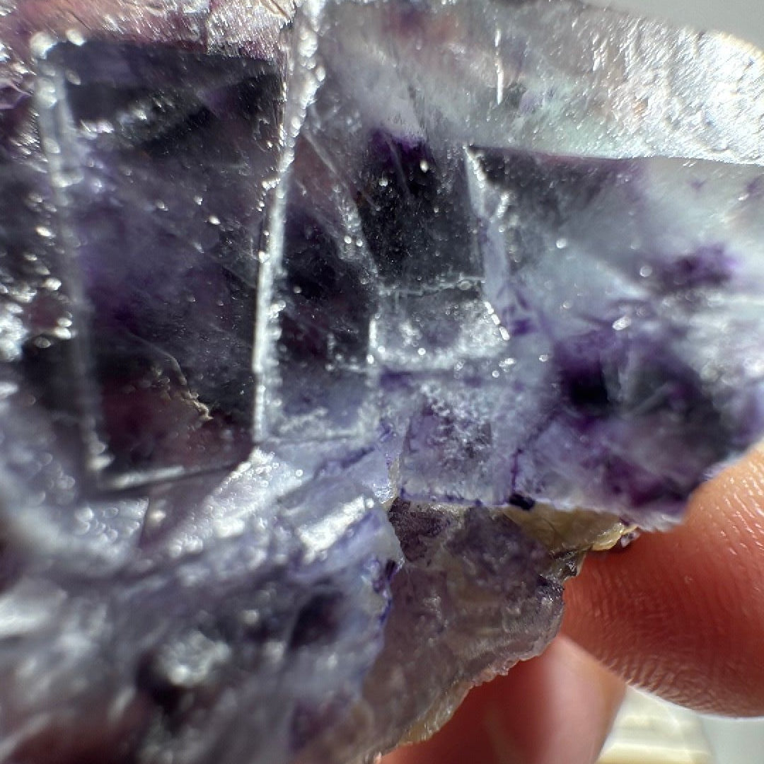 1.45 oz Purple Cubic Fluorite with Calcite Mineral Specimen -15