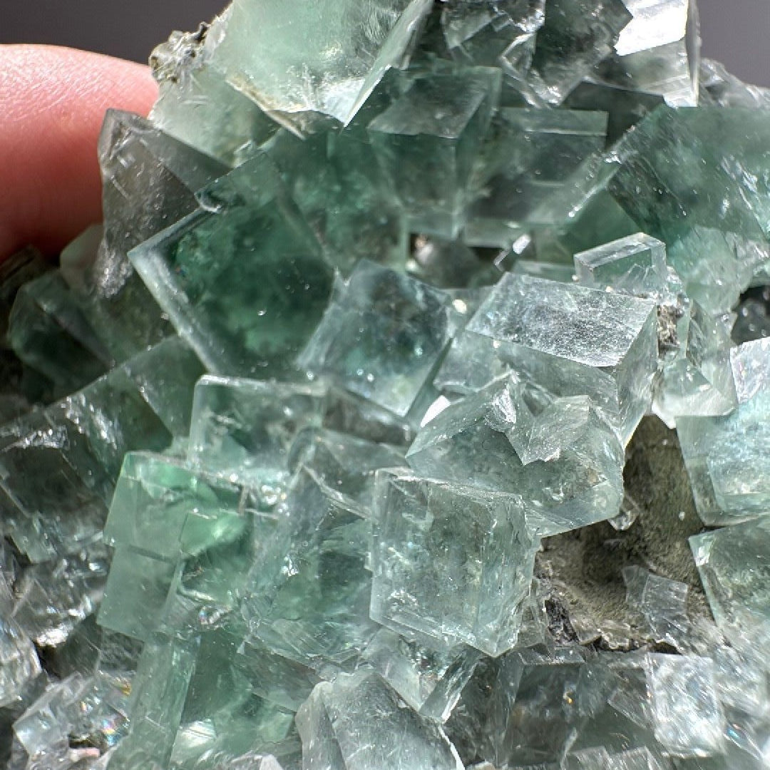 9 oz Moss Transparent Green Cubic Fluorite Mineral Specimen -14