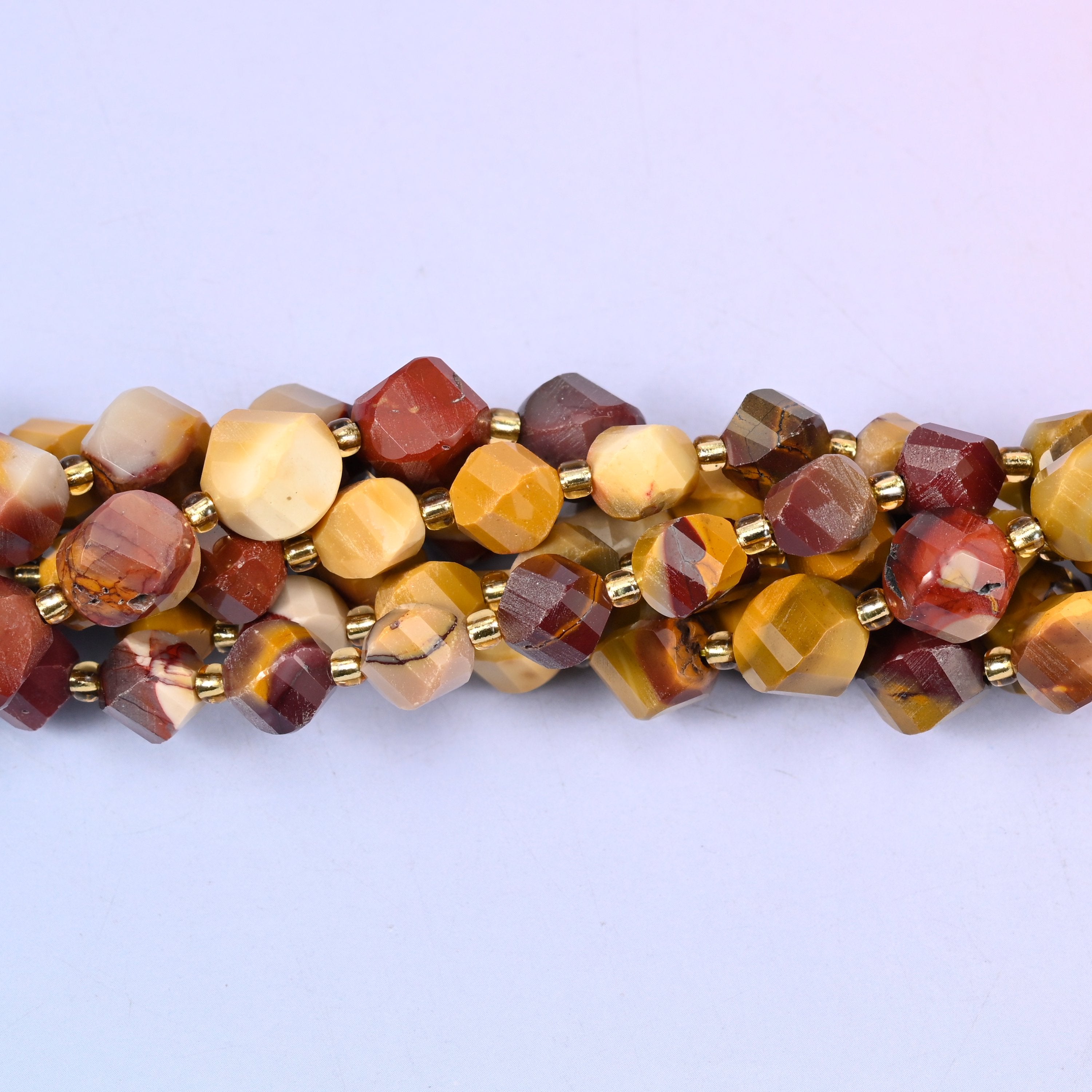 Mookaite Faceted Spiral Twist Beads: Size 8mm 10mm, Jewelry Making, 15 inch Strand