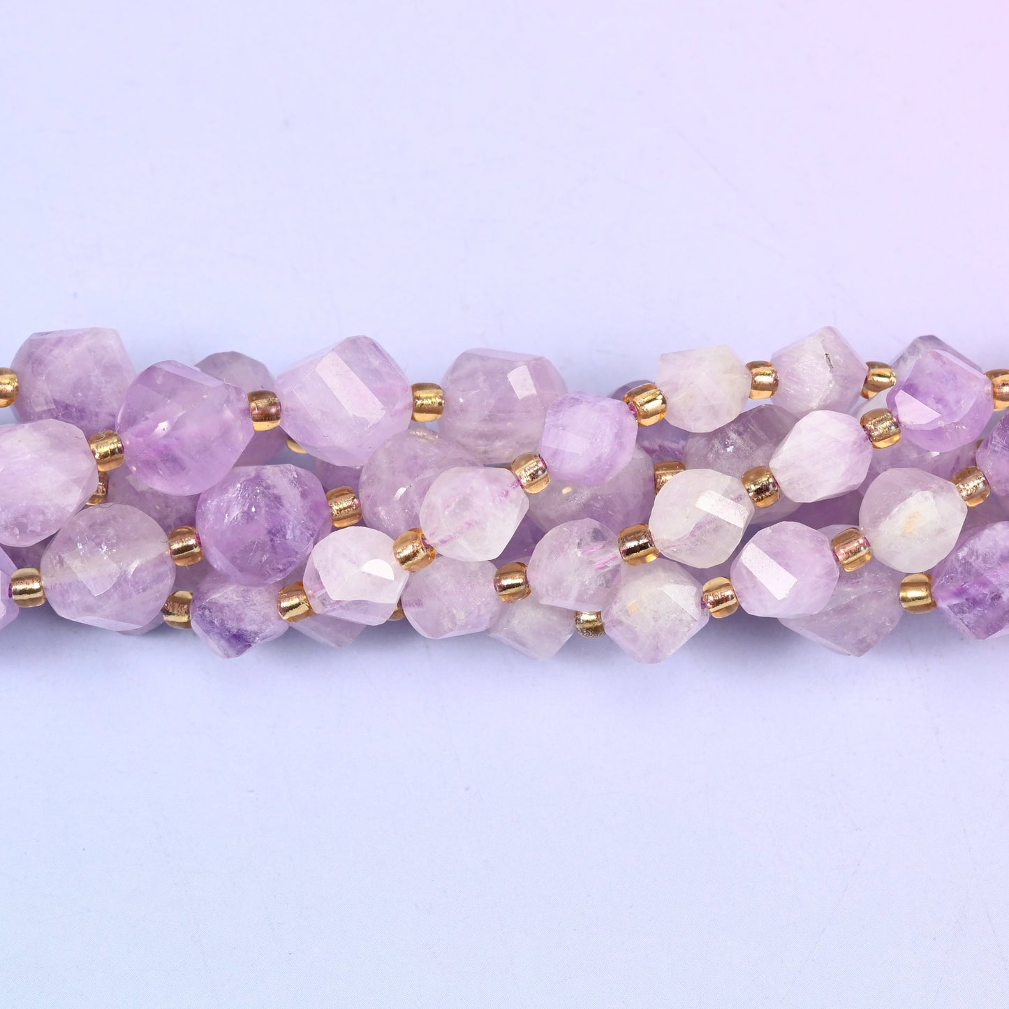 Purple Jade Faceted Spiral Twist Beads: Size 8mm 10mm, Jewelry Making, 15 inch Strand