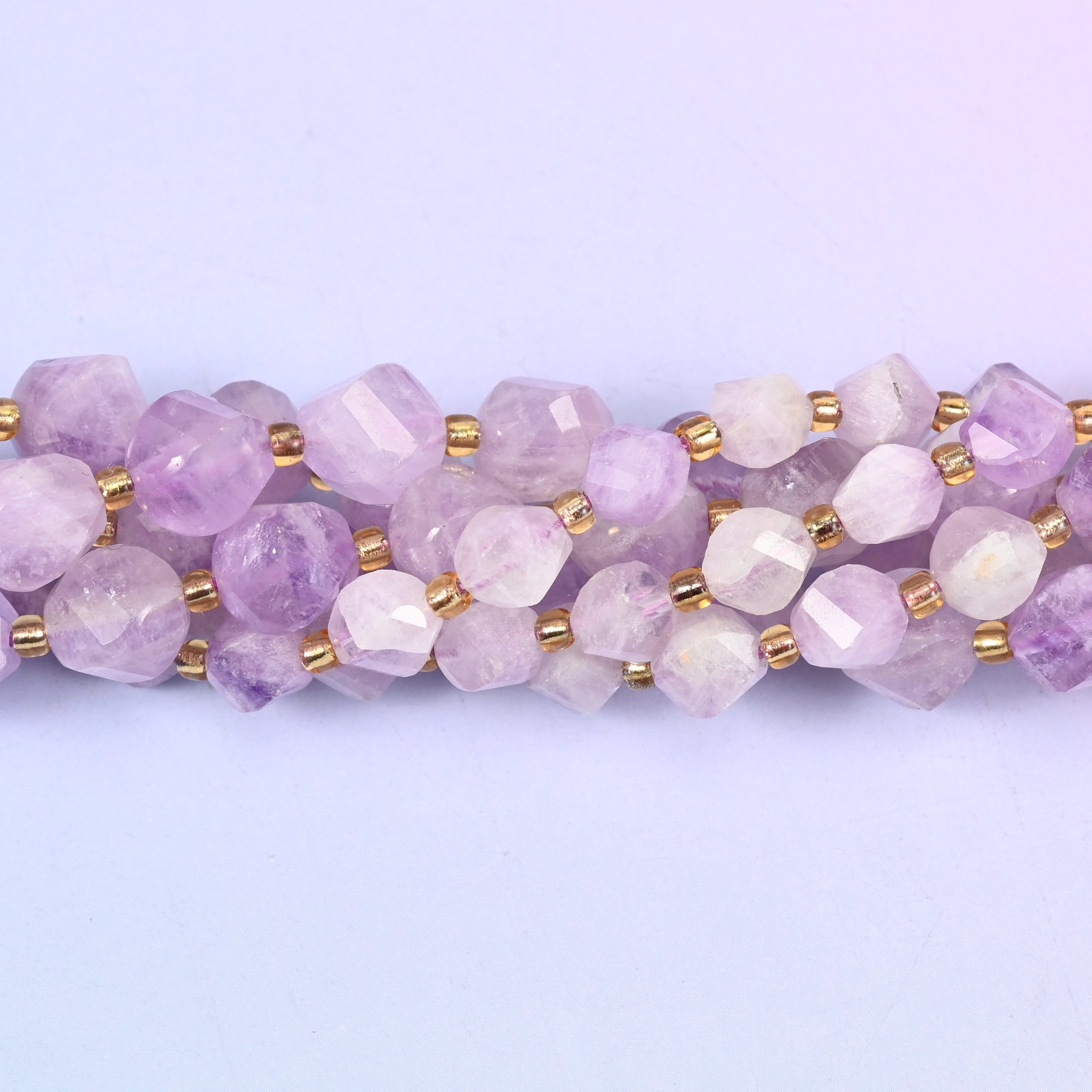 Purple Jade Faceted Spiral Twist Beads: Size 8mm 10mm, Jewelry Making, 15 inch Strand