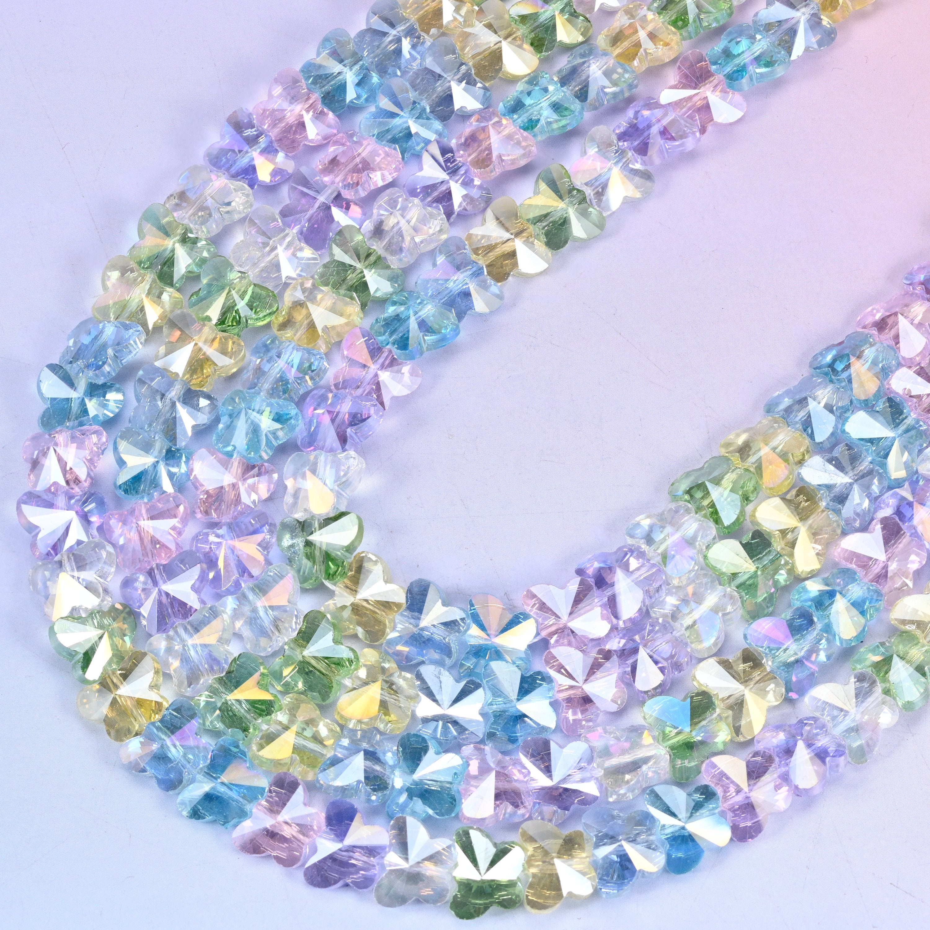 Colorful Butterfly Transparent Glass Beads: Jewelry Making Supply