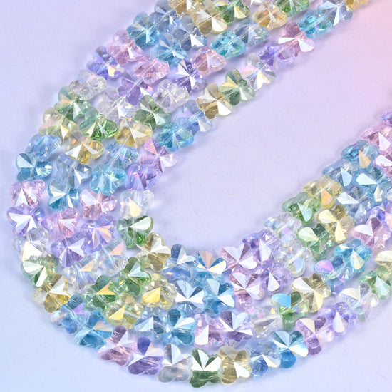 Colorful Butterfly Transparent Glass Beads: Jewelry Making Supply
