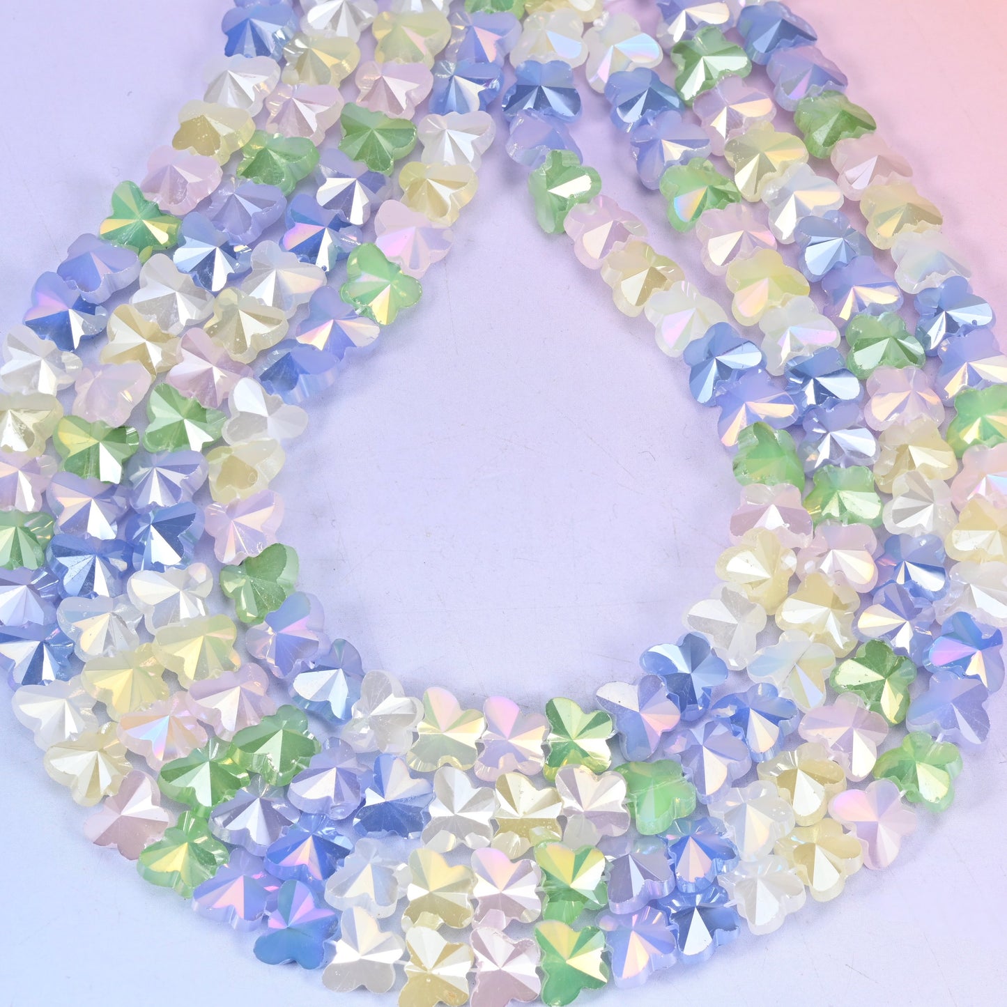 Colorful Butterfly Glass Beads: Jewelry Making Supply