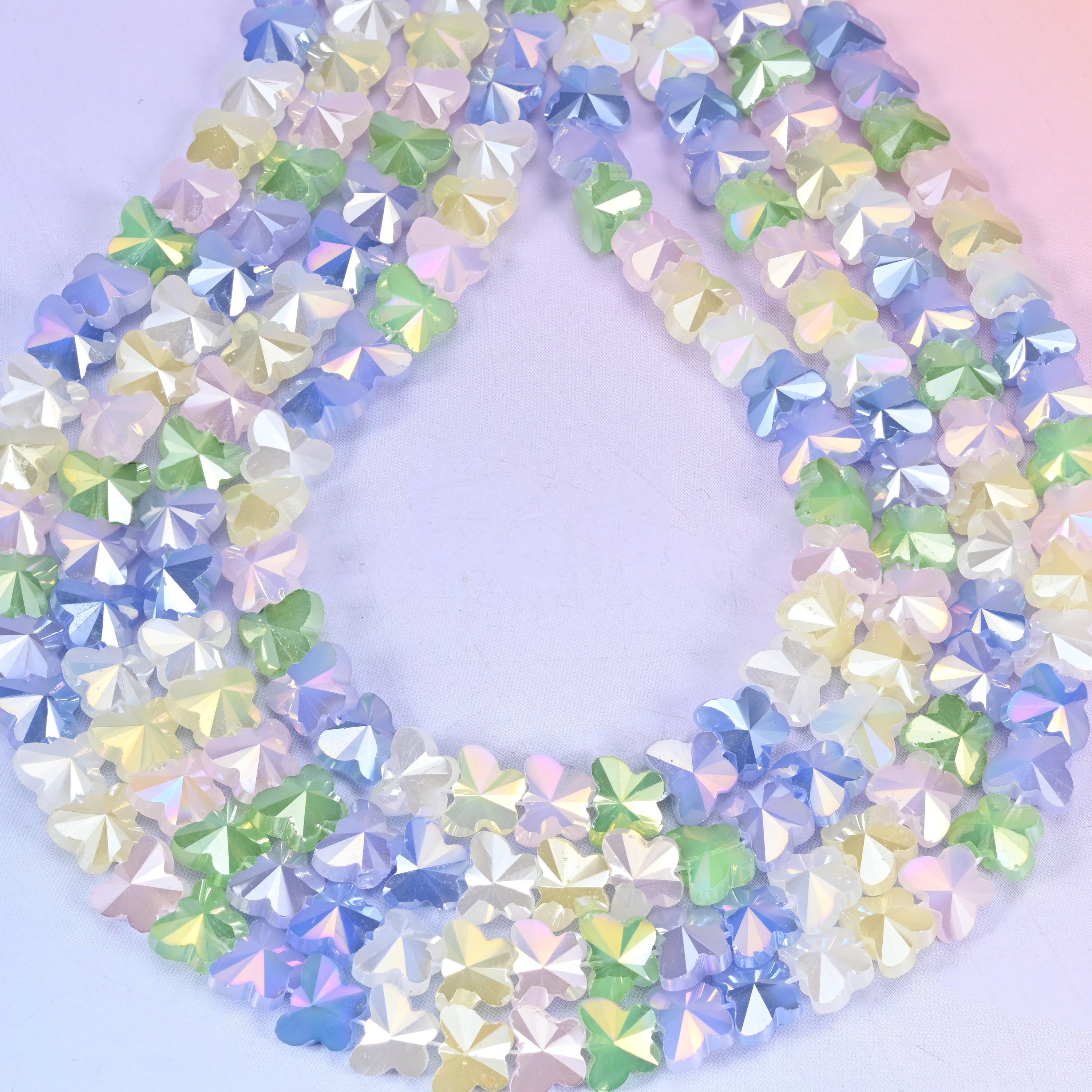 Colorful Butterfly Glass Beads: Jewelry Making Supply