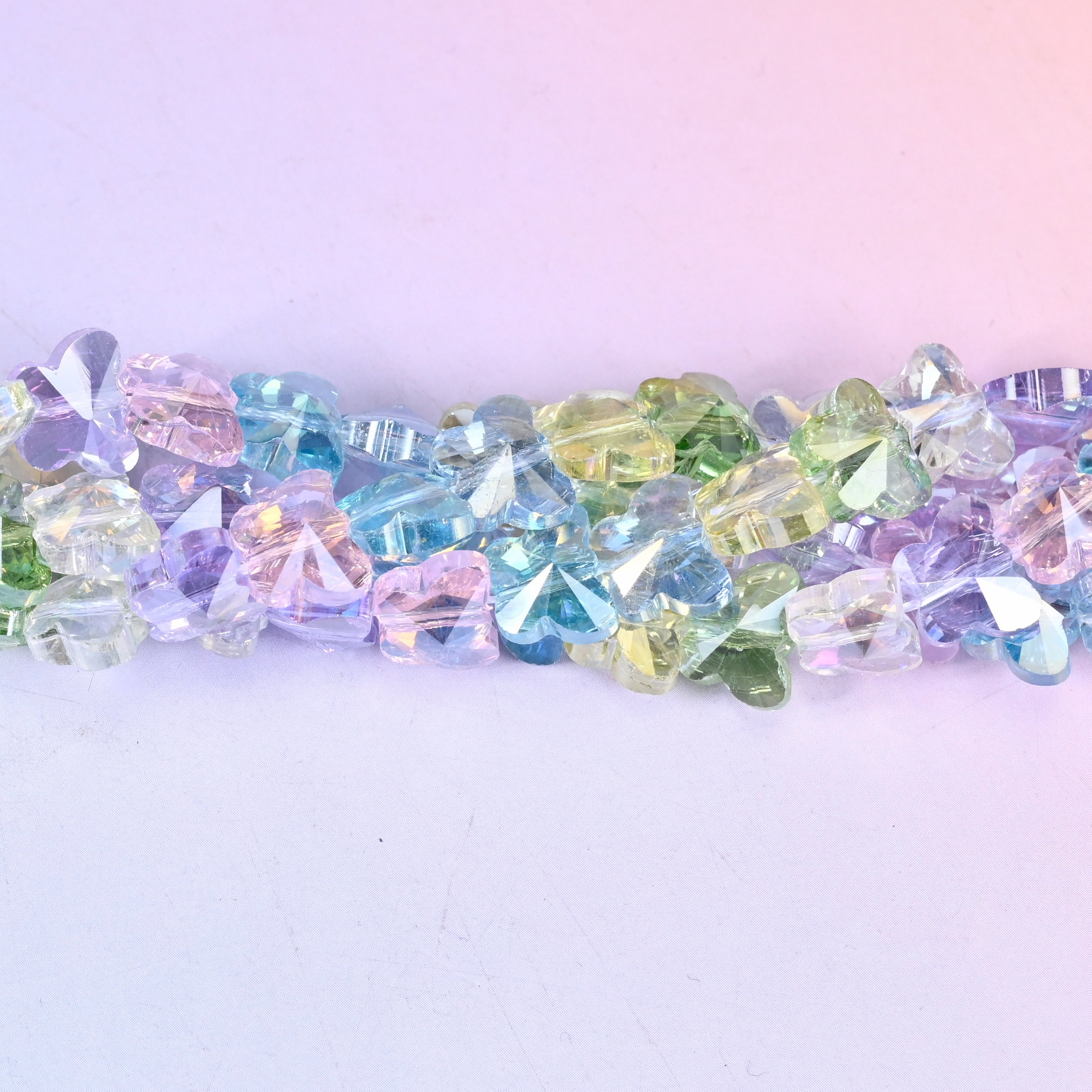 Colorful Butterfly Transparent Glass Beads: Jewelry Making Supply
