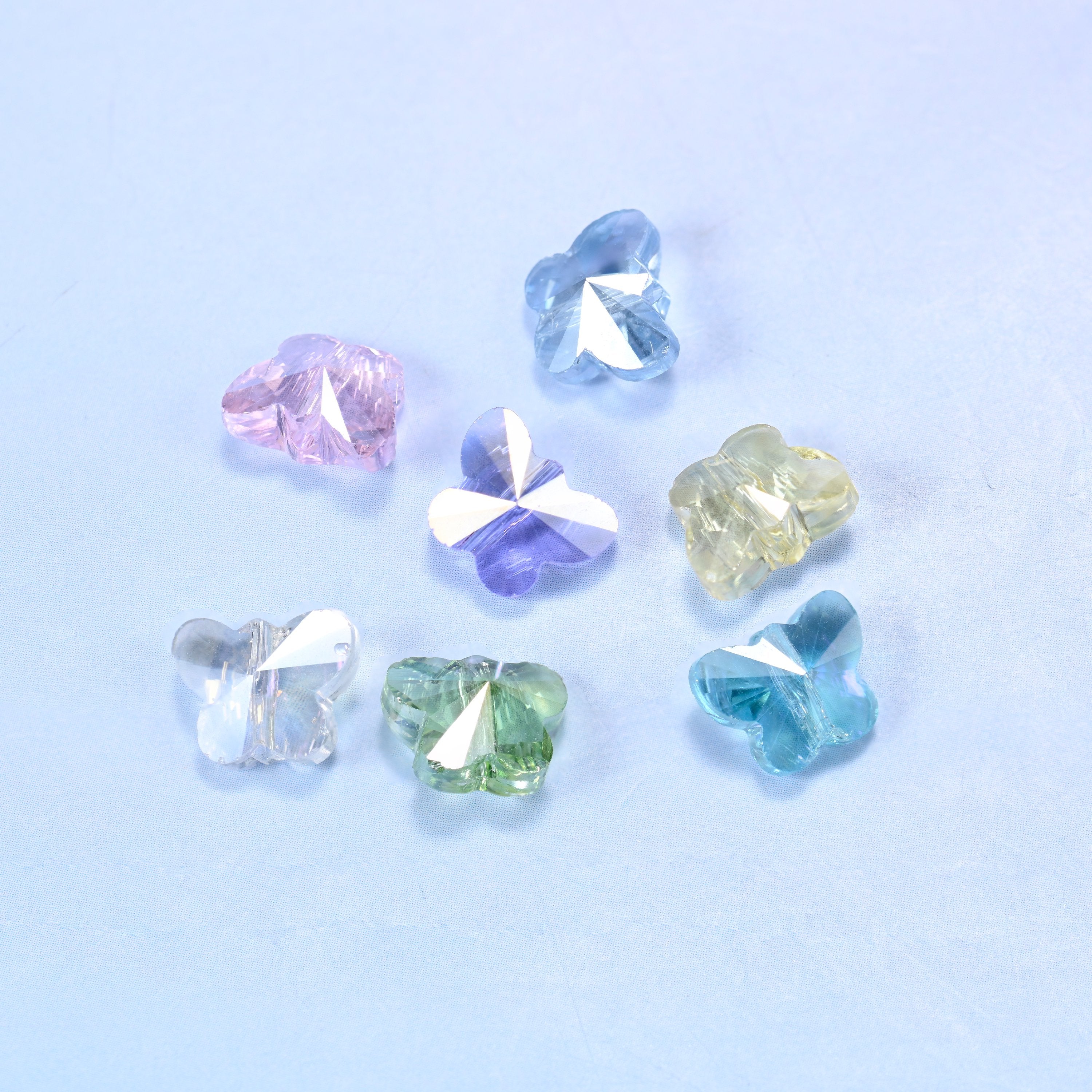 Colorful Butterfly Transparent Glass Beads: Jewelry Making Supply