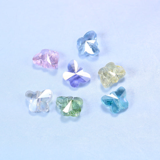 Colorful Butterfly Transparent Glass Beads: Jewelry Making Supply