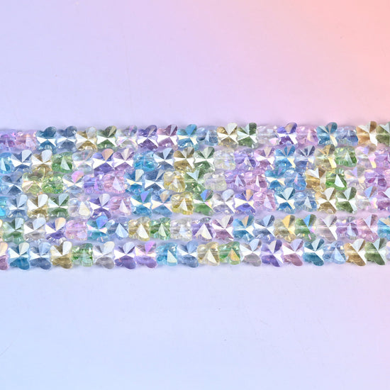 Colorful Butterfly Transparent Glass Beads: Jewelry Making Supply