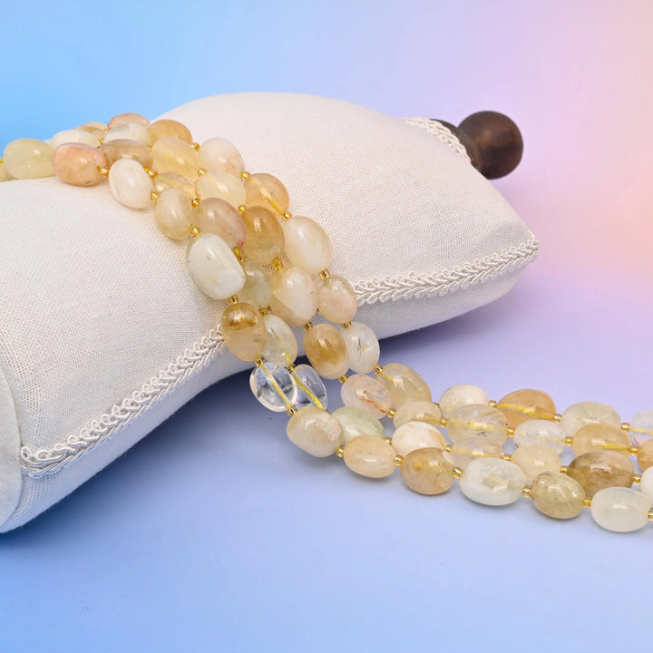 Natural Yellow Citrine Oval Gemstone Beads, Size 10-17mm Yellow Citrine Nugget Beads, DIY Jewelry Making Beads, 15.5 Inches Per Strand - Mycrazycrystal