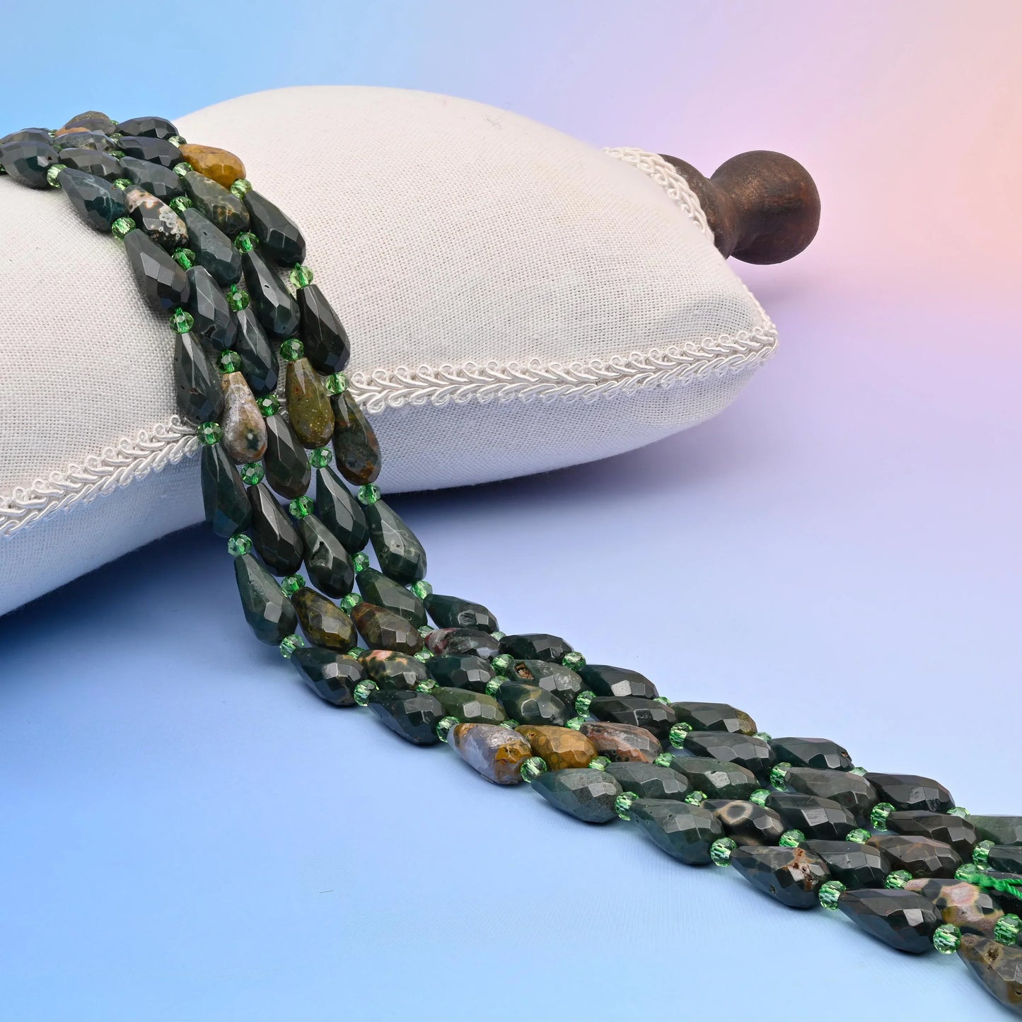 Natural Indian Agate Faceted Teardrop Gemstone Beads, Bead Size 16x8mm Faceted Beads, DIY Jewelry Making Beads, 15.5 Inches Per Strand - Mycrazycrystal