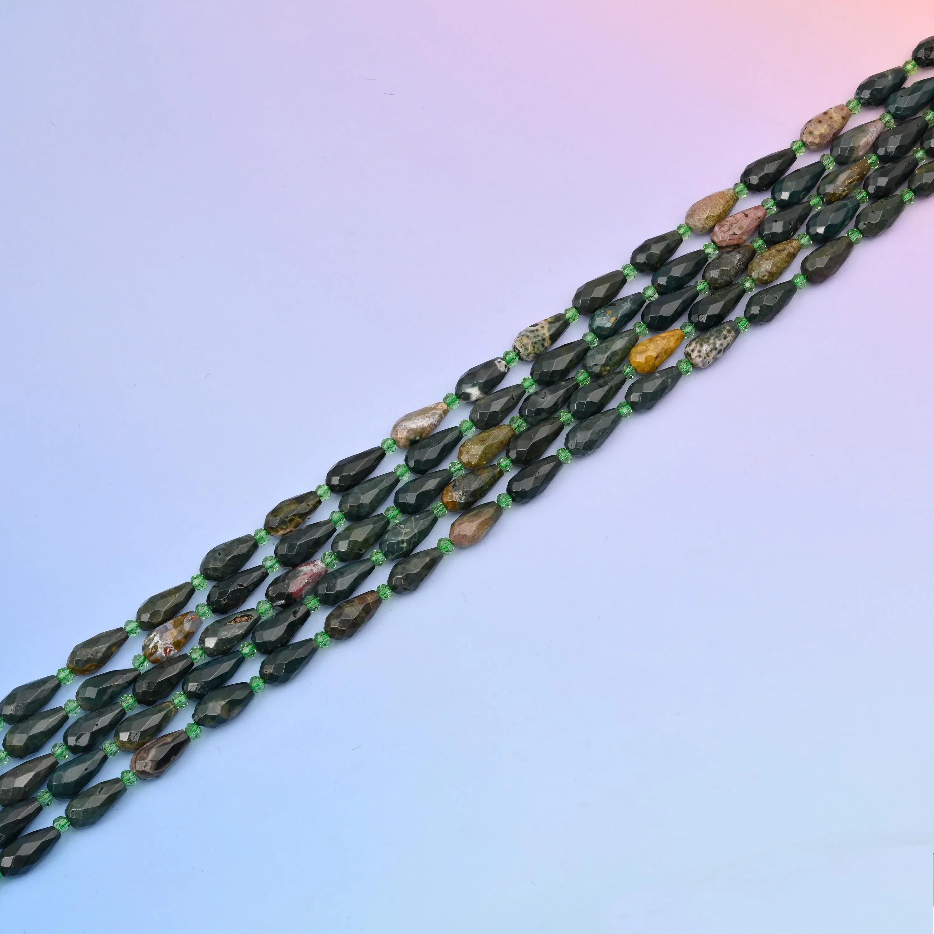 Natural Indian Agate Faceted Teardrop Gemstone Beads, Bead Size 16x8mm Faceted Beads, DIY Jewelry Making Beads, 15.5 Inches Per Strand - Mycrazycrystal