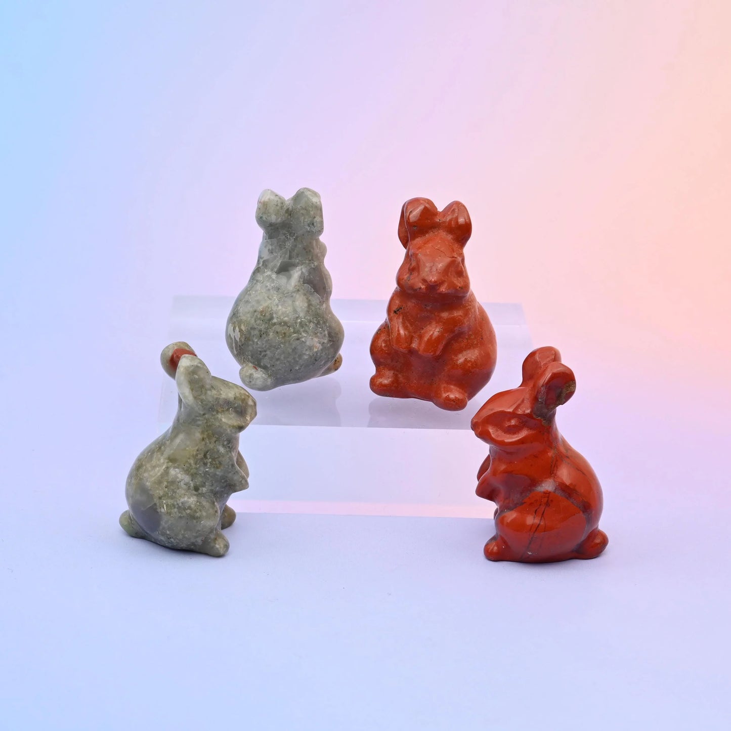 1.5" Rabbit Small Crystal Carving, Rabbit Gemstone Figurine, Home Decoration, Gift for Everyone - Mycrazycrystal