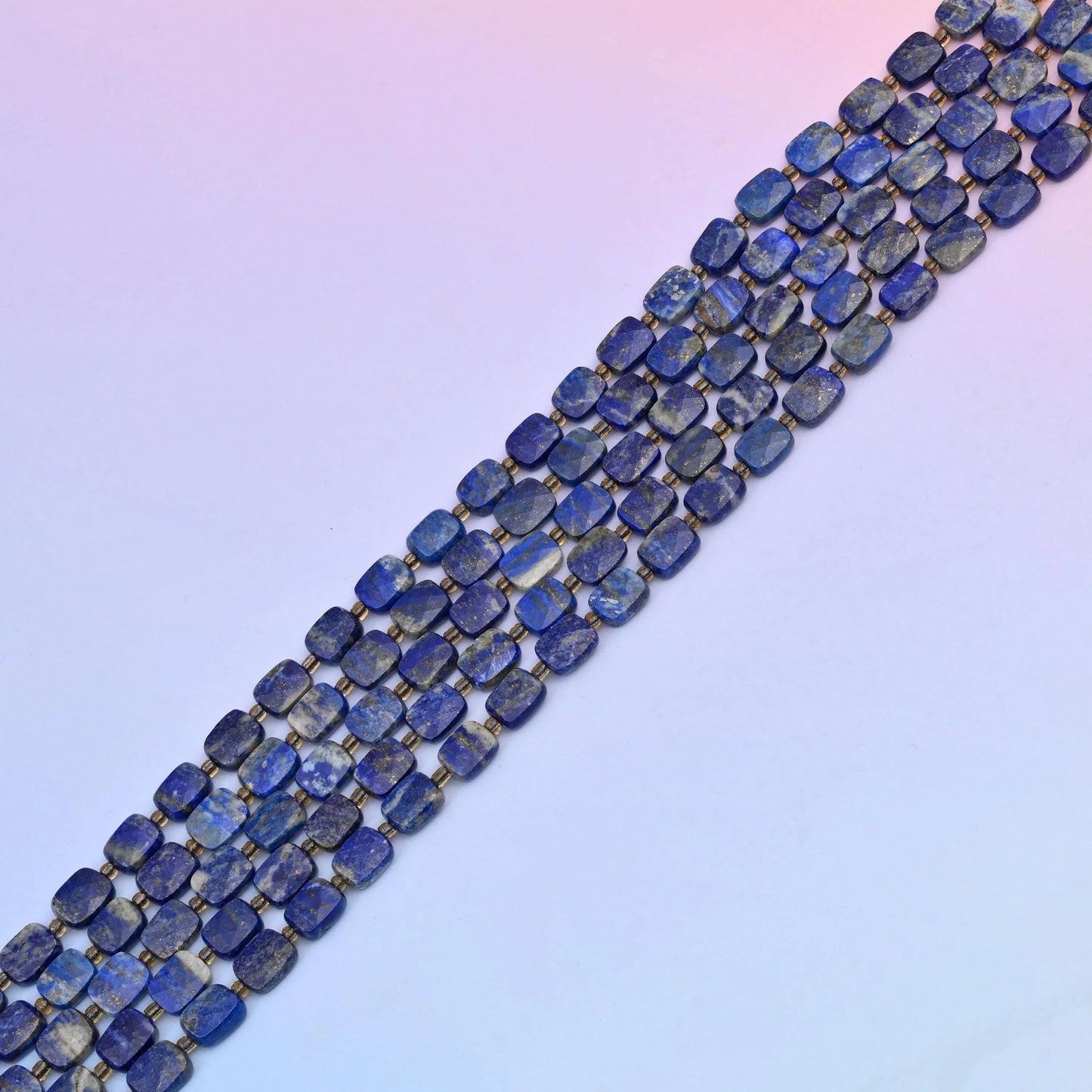 Natural Lapis Lazuli Faceted Rectangular Gemstone Beads, Bead Size 10x8mm Rectangle Beads, DIY Jewelry Making Beads, 15.5 Inches Per Strand - Mycrazycrystal
