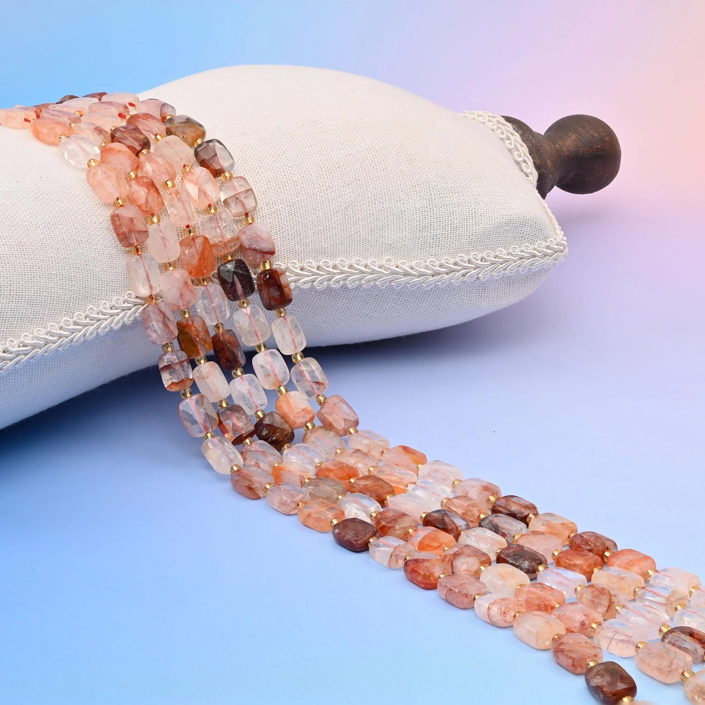 Natural Red Hematoid Faceted Rectangular Gemstone Beads, Bead Size 10x8mm Rectangle Beads, DIY Jewelry Making Beads, 15.5 Inches Per Strand - Mycrazycrystal