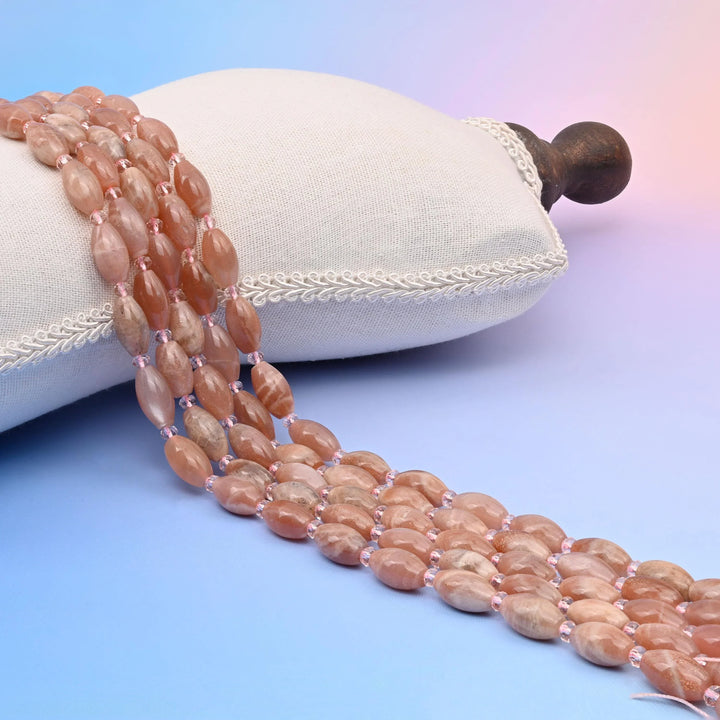 Natural Sunstone Smooth Barrel Gemstone Beads, Size 13x8mm Barrel Beads, DIY Jewelry Making Beads, 15.5 Inches Per Strand - Mycrazycrystal