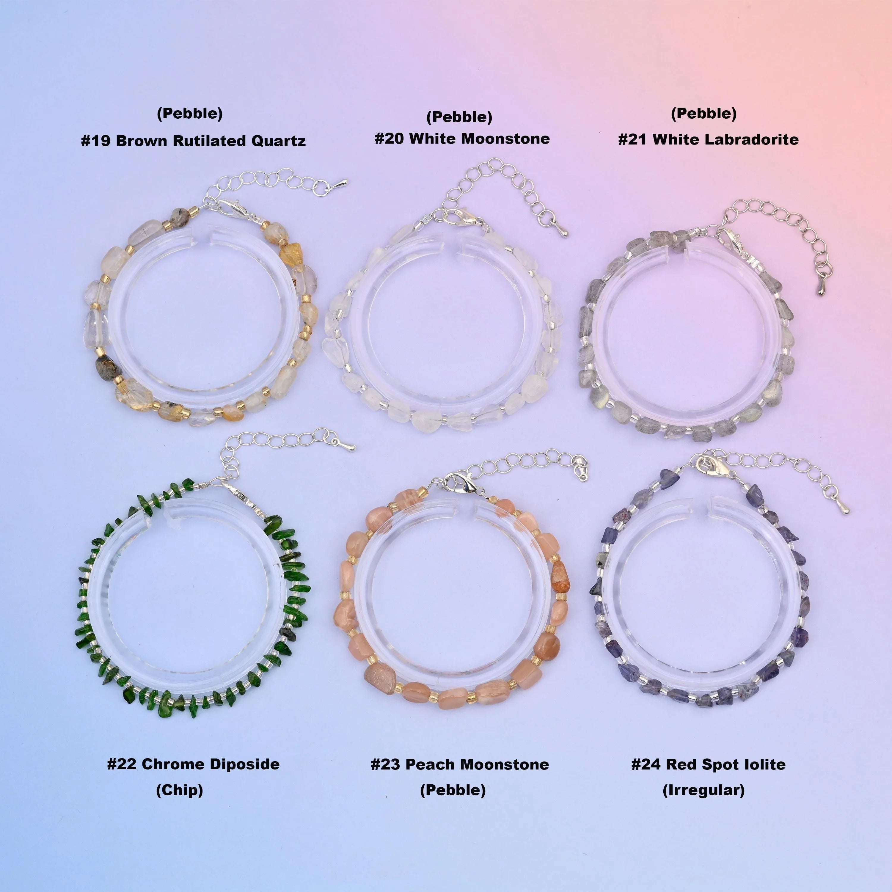 Natural Chip Gemstone Bead Bracelet, Silver Plated Lobster Clasp adjustable Pebble Bead Bracelets, Gift for Her - Mycrazycrystal