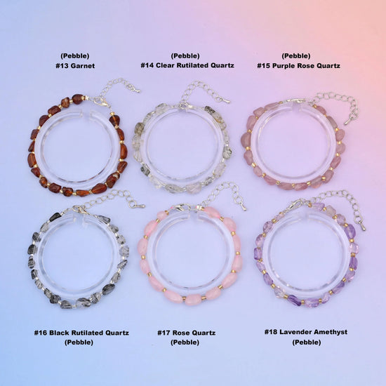 Natural Chip Gemstone Bead Bracelet, Silver Plated Lobster Clasp adjustable Pebble Bead Bracelets, Gift for Her - Mycrazycrystal