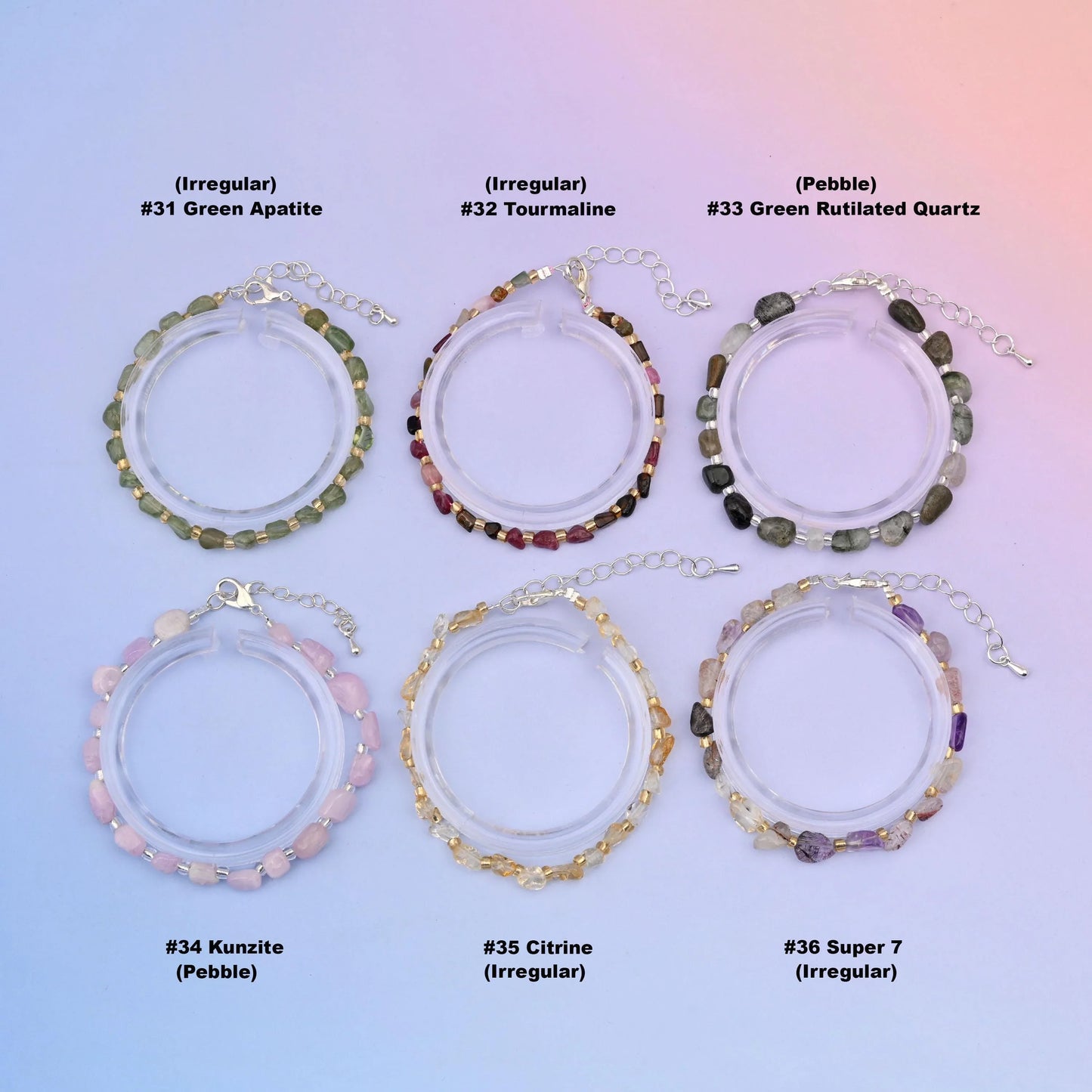 Natural Chip Gemstone Bead Bracelet, Silver Plated Lobster Clasp adjustable Pebble Bead Bracelets, Gift for Her - Mycrazycrystal