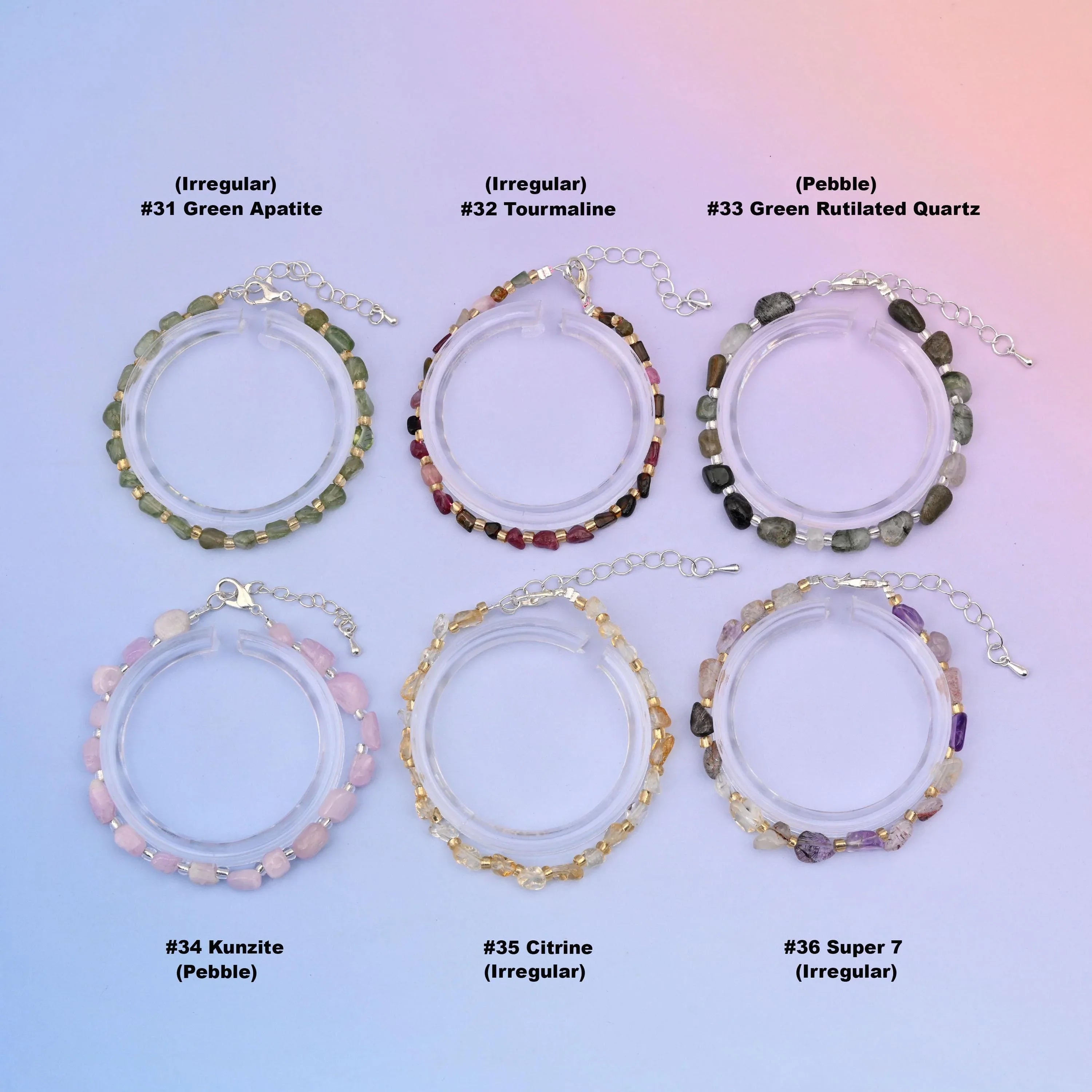 Natural Chip Gemstone Bead Bracelet, Silver Plated Lobster Clasp adjustable Pebble Bead Bracelets, Gift for Her - Mycrazycrystal