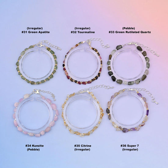 Natural Chip Gemstone Bead Bracelet, Silver Plated Lobster Clasp adjustable Pebble Bead Bracelets, Gift for Her - Mycrazycrystal