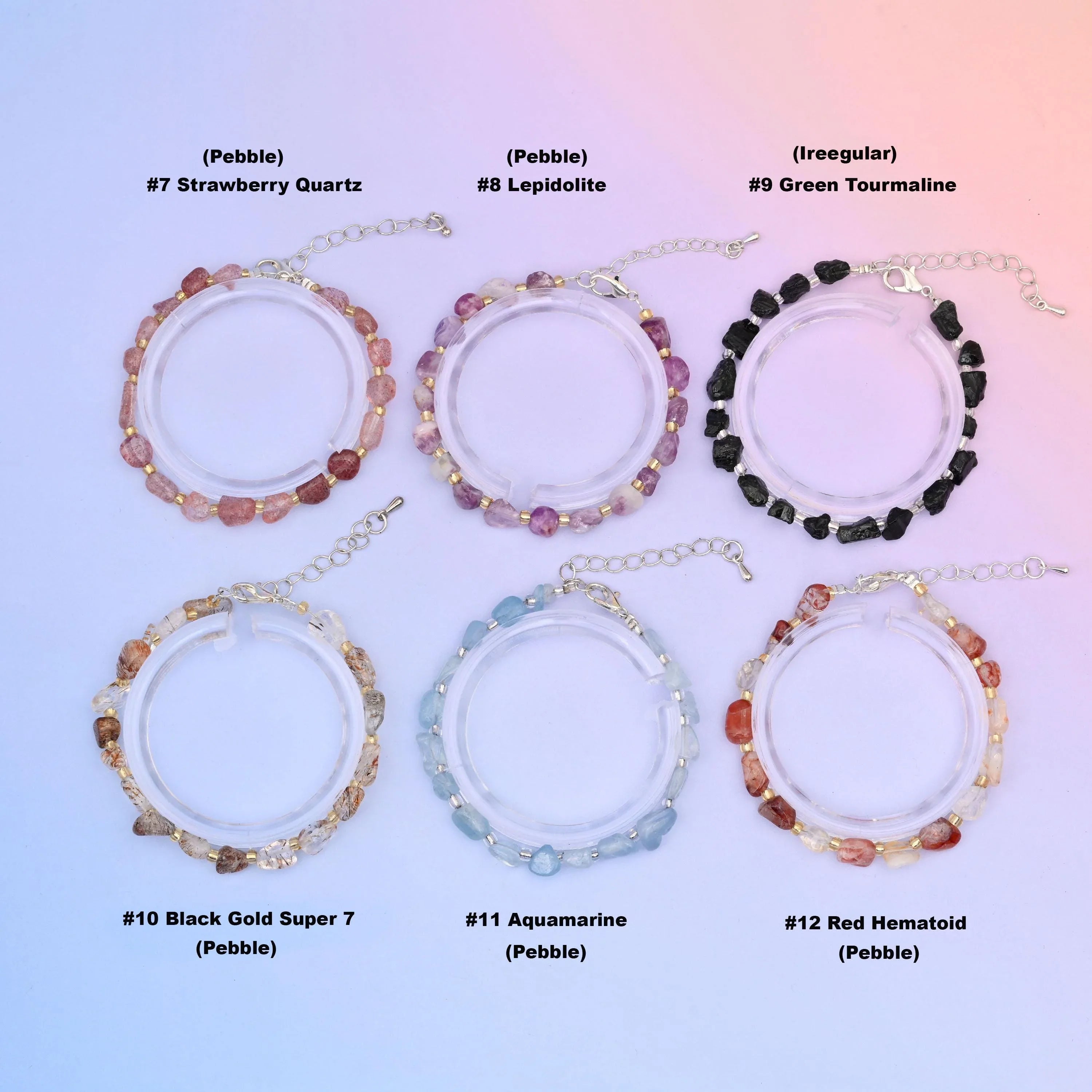 Natural Chip Gemstone Bead Bracelet, Silver Plated Lobster Clasp adjustable Pebble Bead Bracelets, Gift for Her - Mycrazycrystal