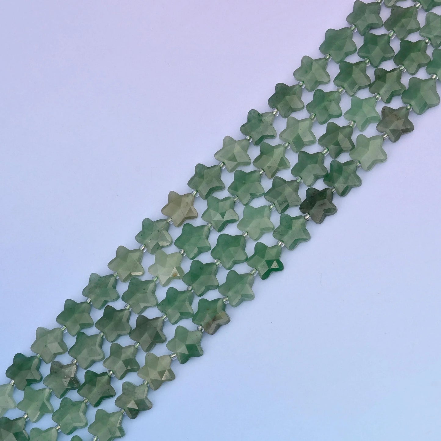 Natural Green Aventurine 5 Pointed Star Faceted Gemstone Beads, 14mm Star Gemstone Bead, DIY Jewelry Making Beads, 15.5 Inches Per Strand - Mycrazycrystal