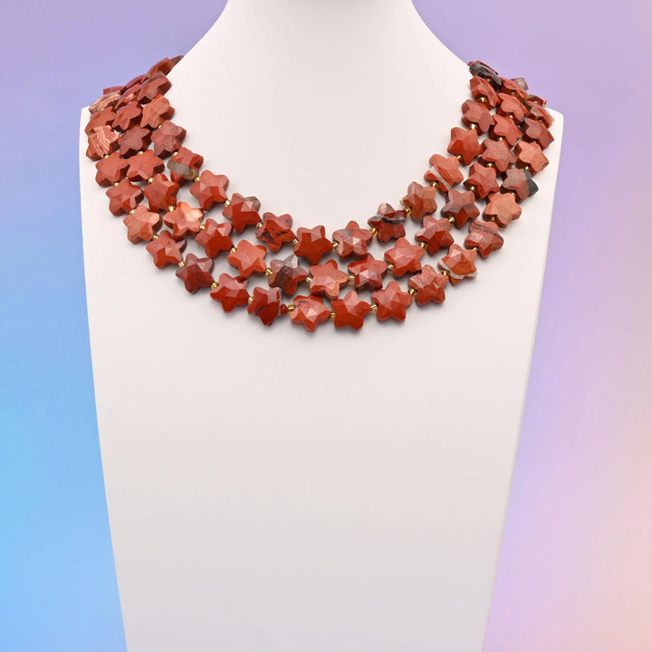 Natural Red Jasper 5 Pointed Star Faceted Gemstone Beads, 14mm Star Gemstone Bead, DIY Jewelry Making Beads, 15.5 Inches Per Strand - Mycrazycrystal