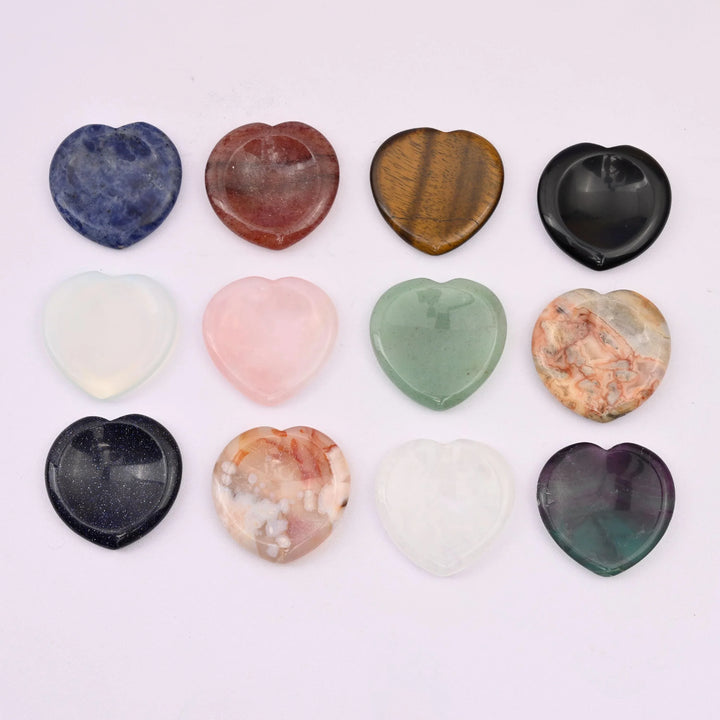 40mm Heart Worry Stone, Crystal Worry Stone, Heart Worry Gemstone, Pocket Stone - Mycrazycrystal